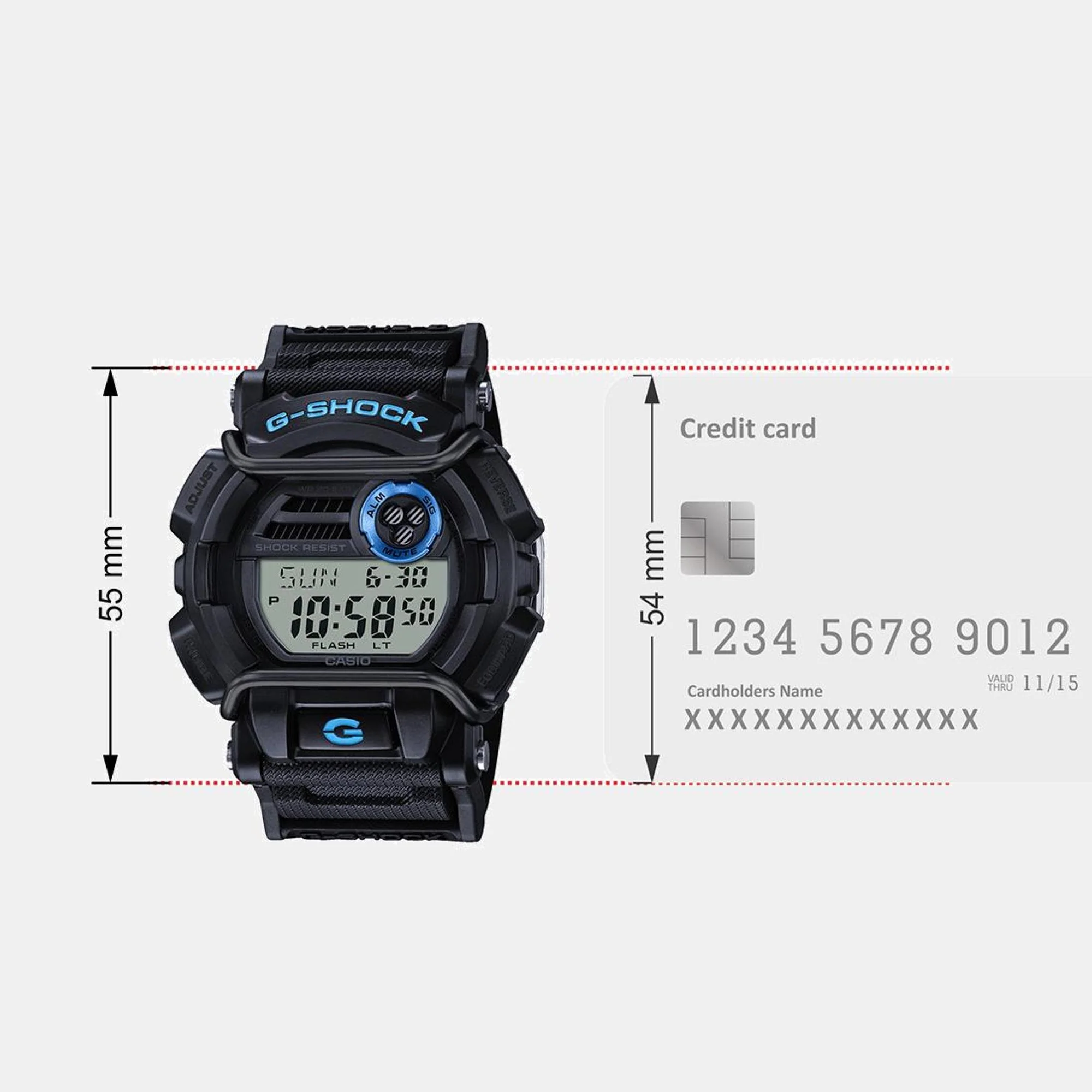 G-Shock Men Quartz Black Dial Digital Resin Watch G1431 - Image 7