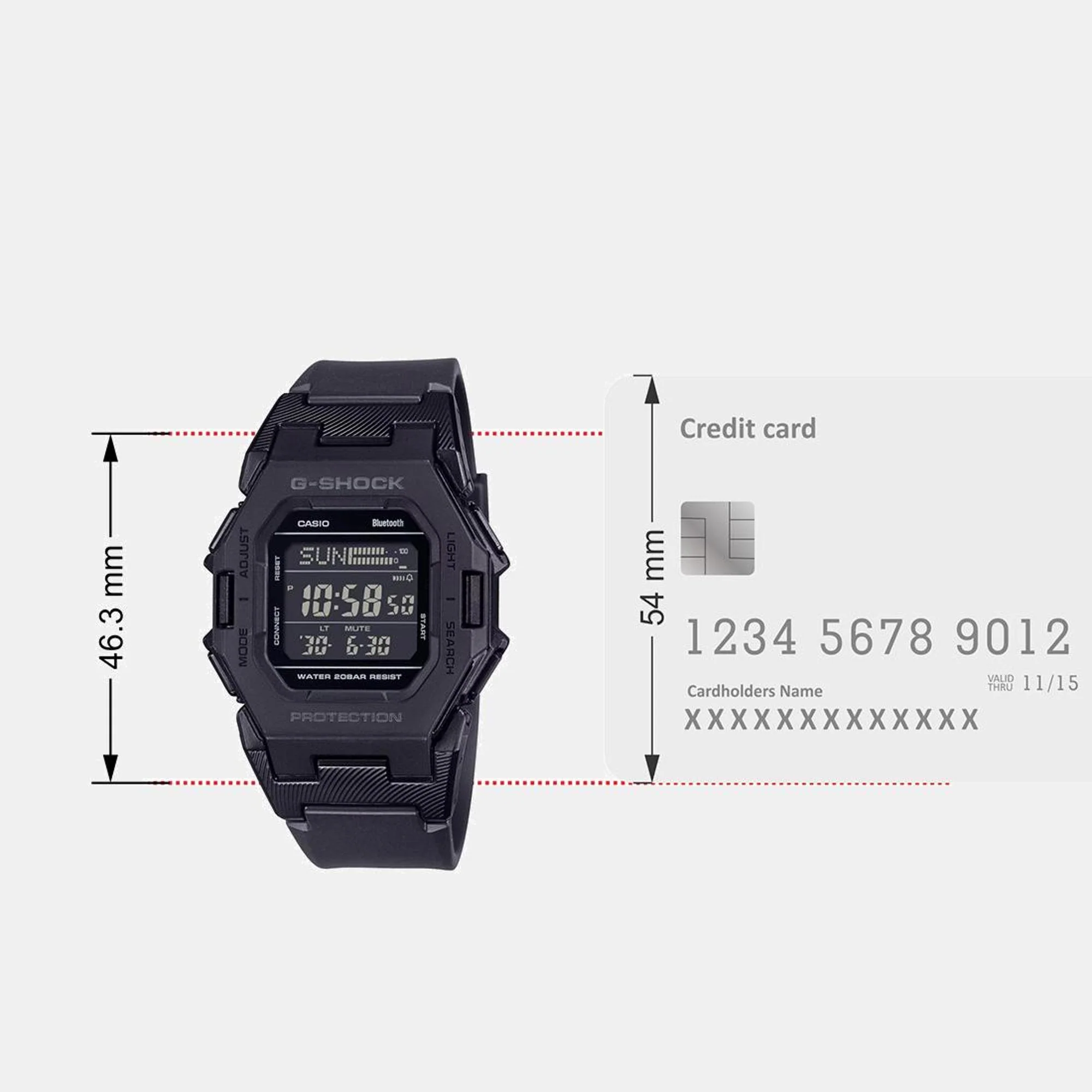 G-Shock Men Quartz Black Dial Digital Resin Watch GD-B500-1 G1555 - Image 10