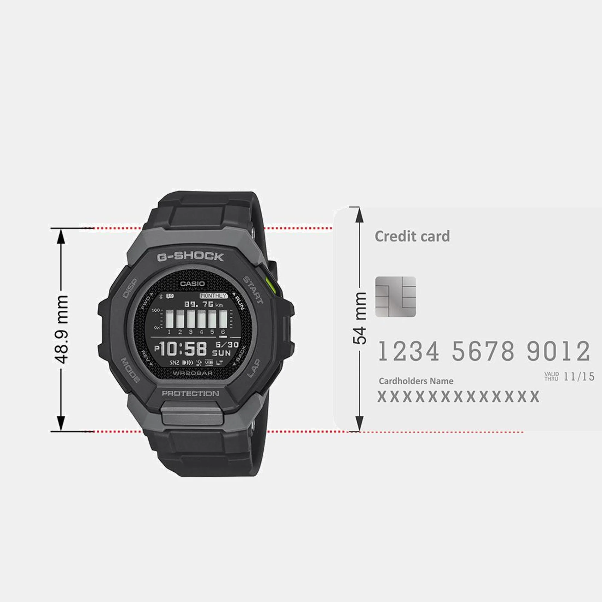 G-Shock Men Quartz Black Dial Digital Rubber Watch G1586 - Image 10