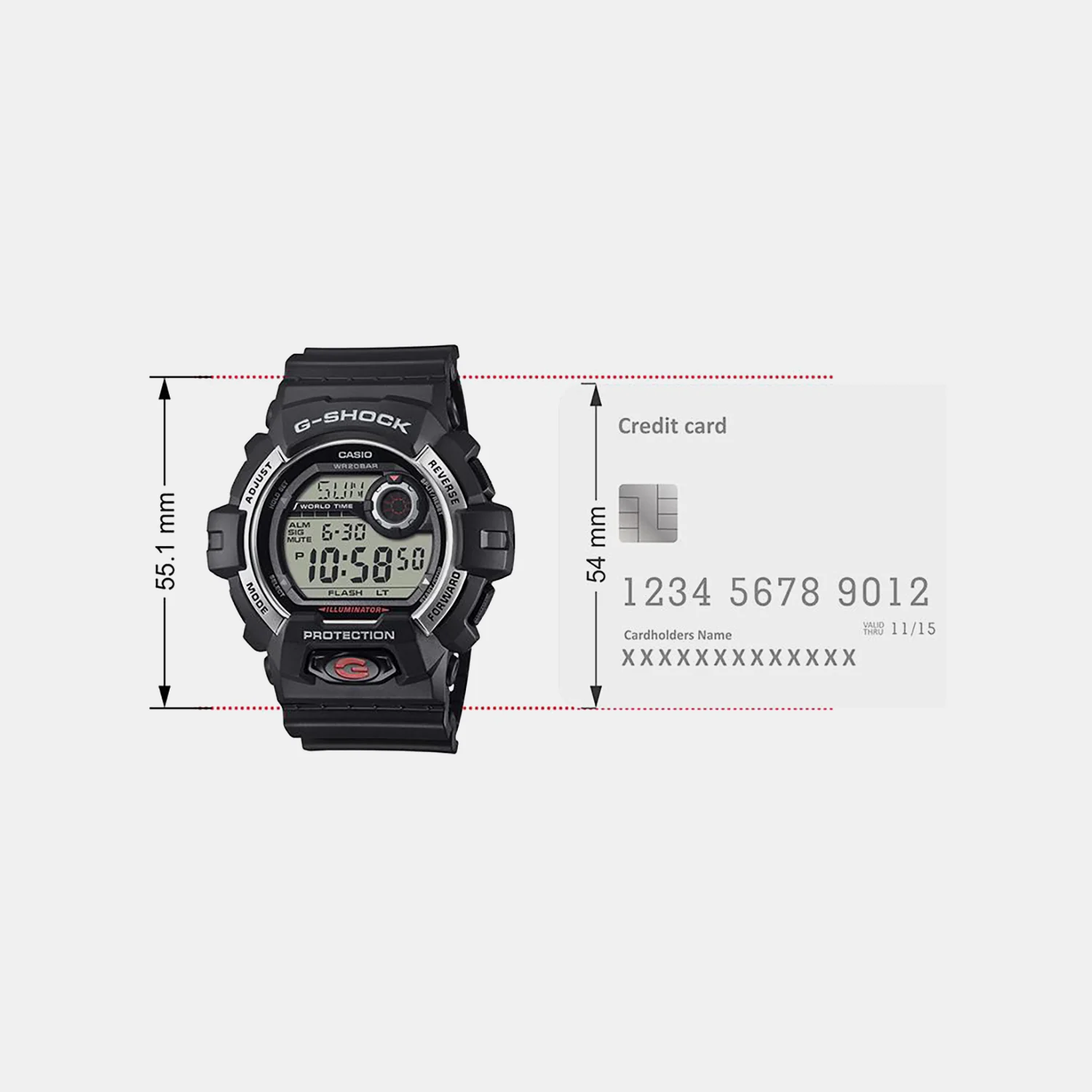G-Shock Men Quartz Black Dial Digital Resin Watch G1597 - Image 5