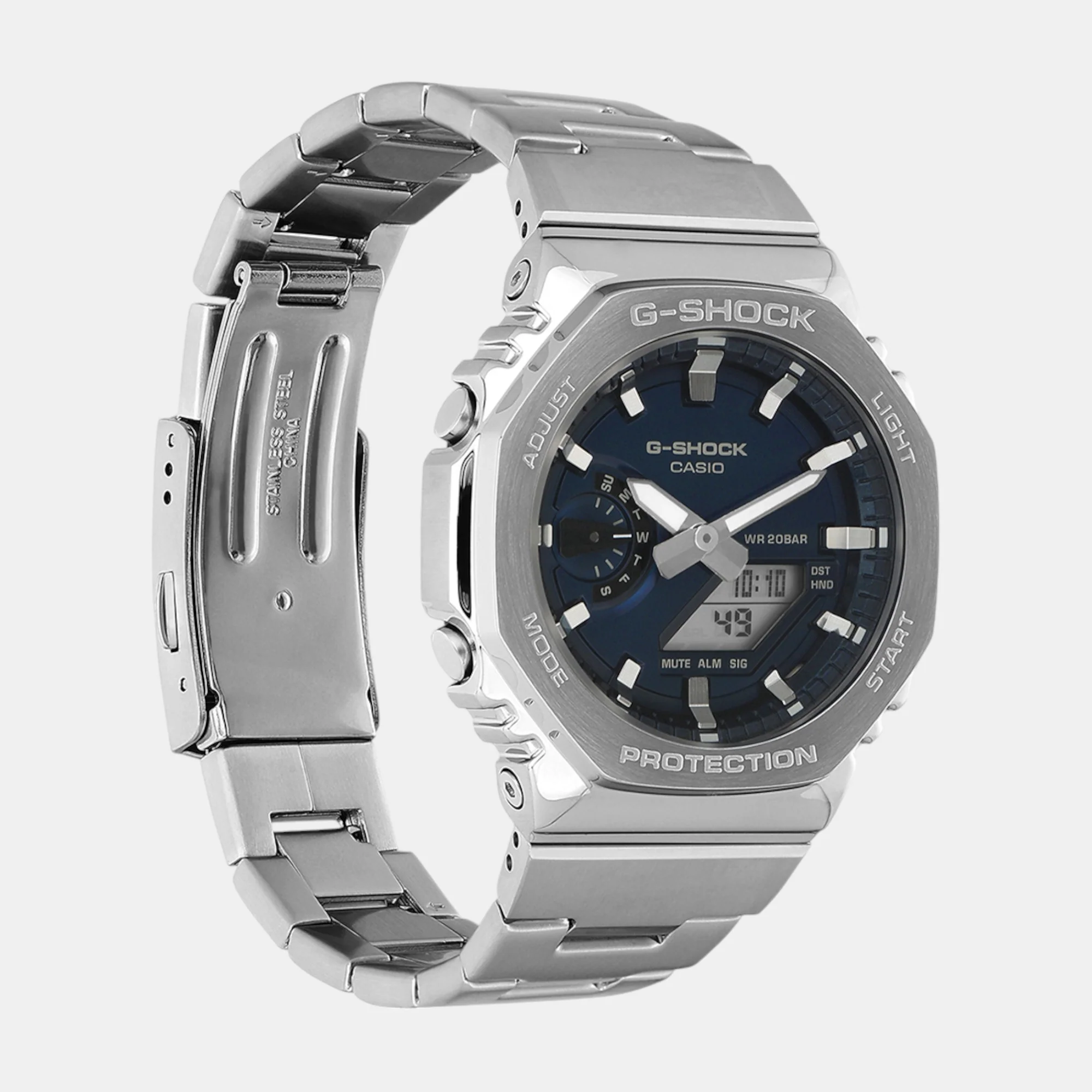 G-Shock Men Quartz Blue Dial Analog-Digital Stainless Steel Watch G1614 - Image 4