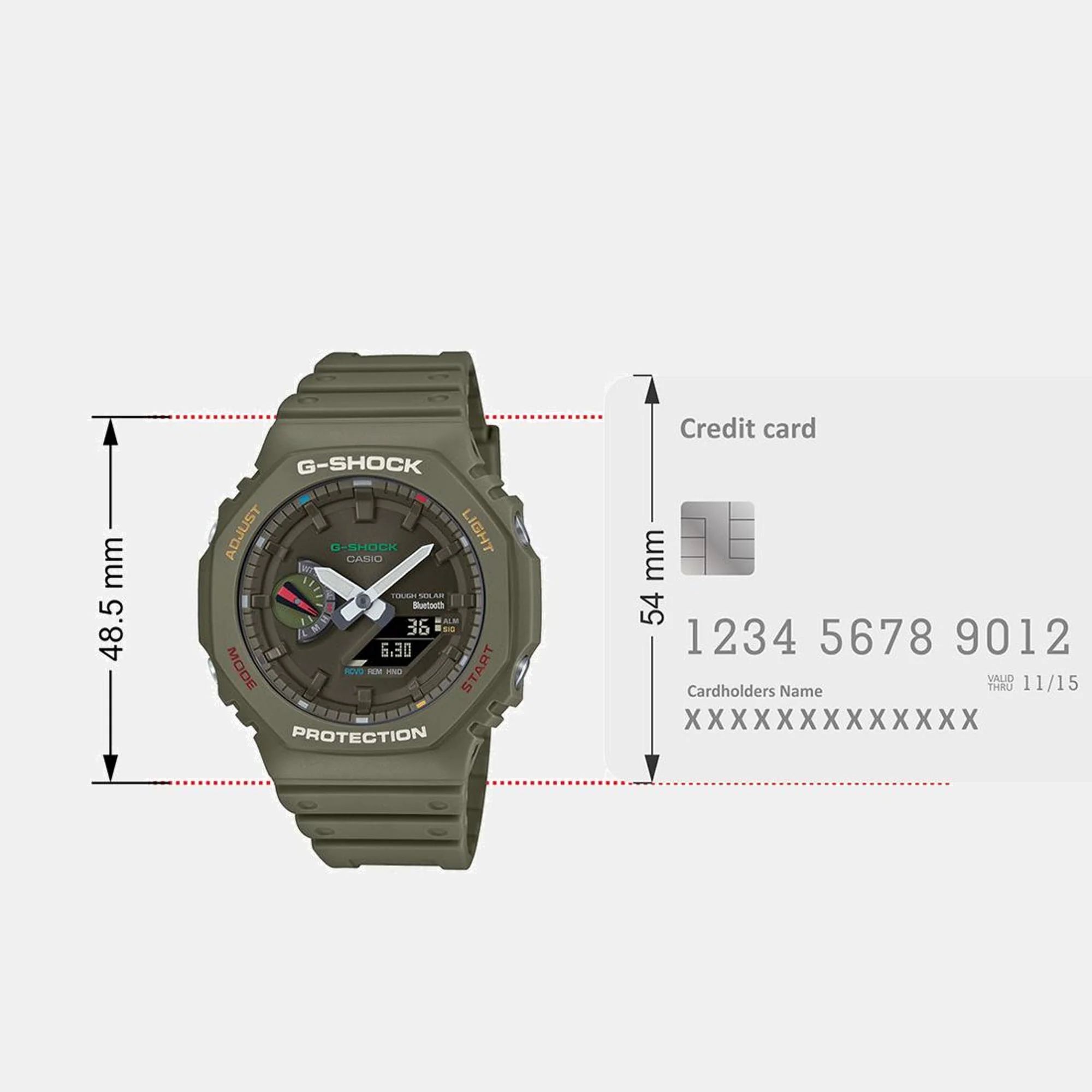 G-Shock Men Quartz Green Dial Analog-Digital Resin Watch G1477 - Image 9