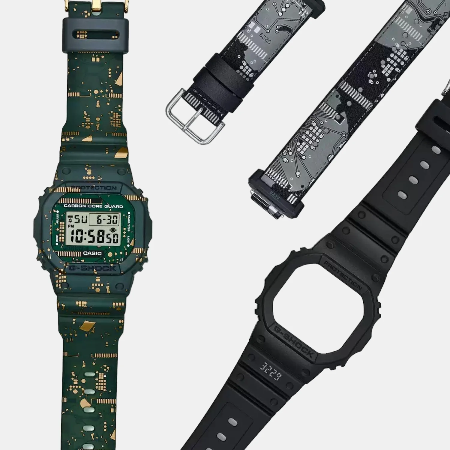 G-Shock Men Quartz Green Dial Digital Resin Watch G1064 - Image 8