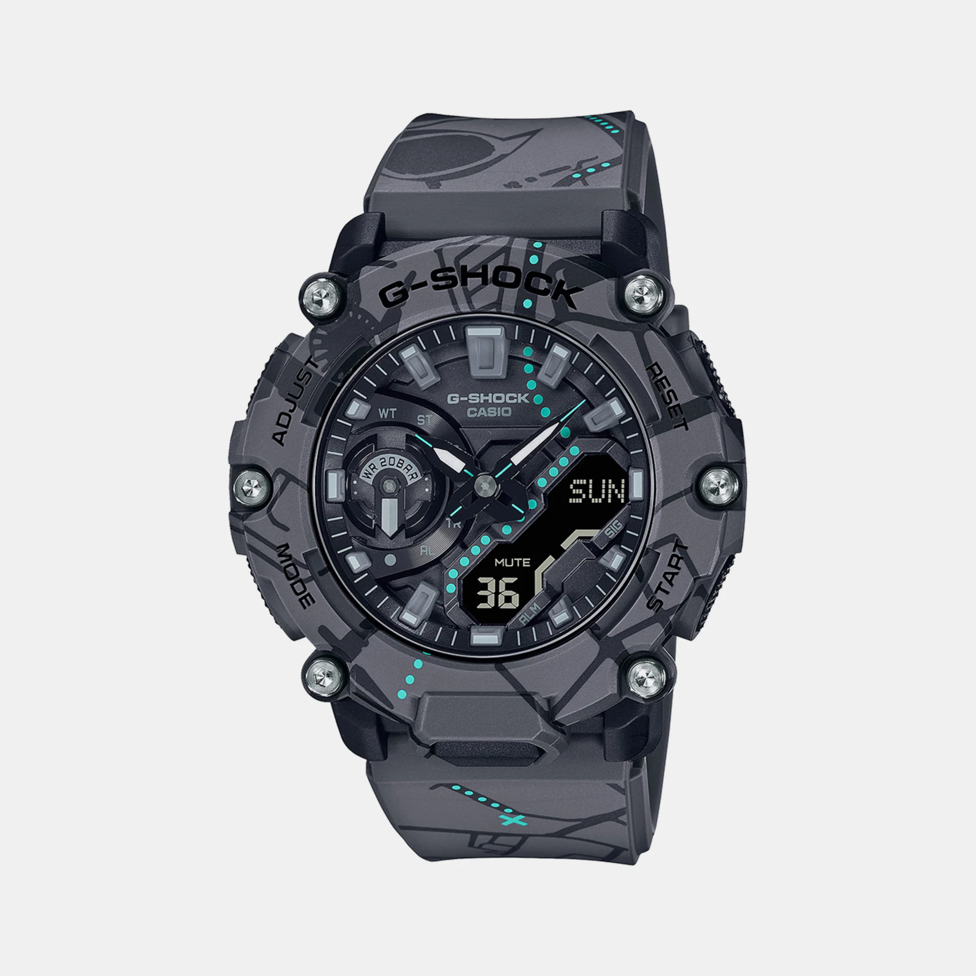 G-Shock Men Quartz Grey Dial Analog-Digital Resin Watch G1368
