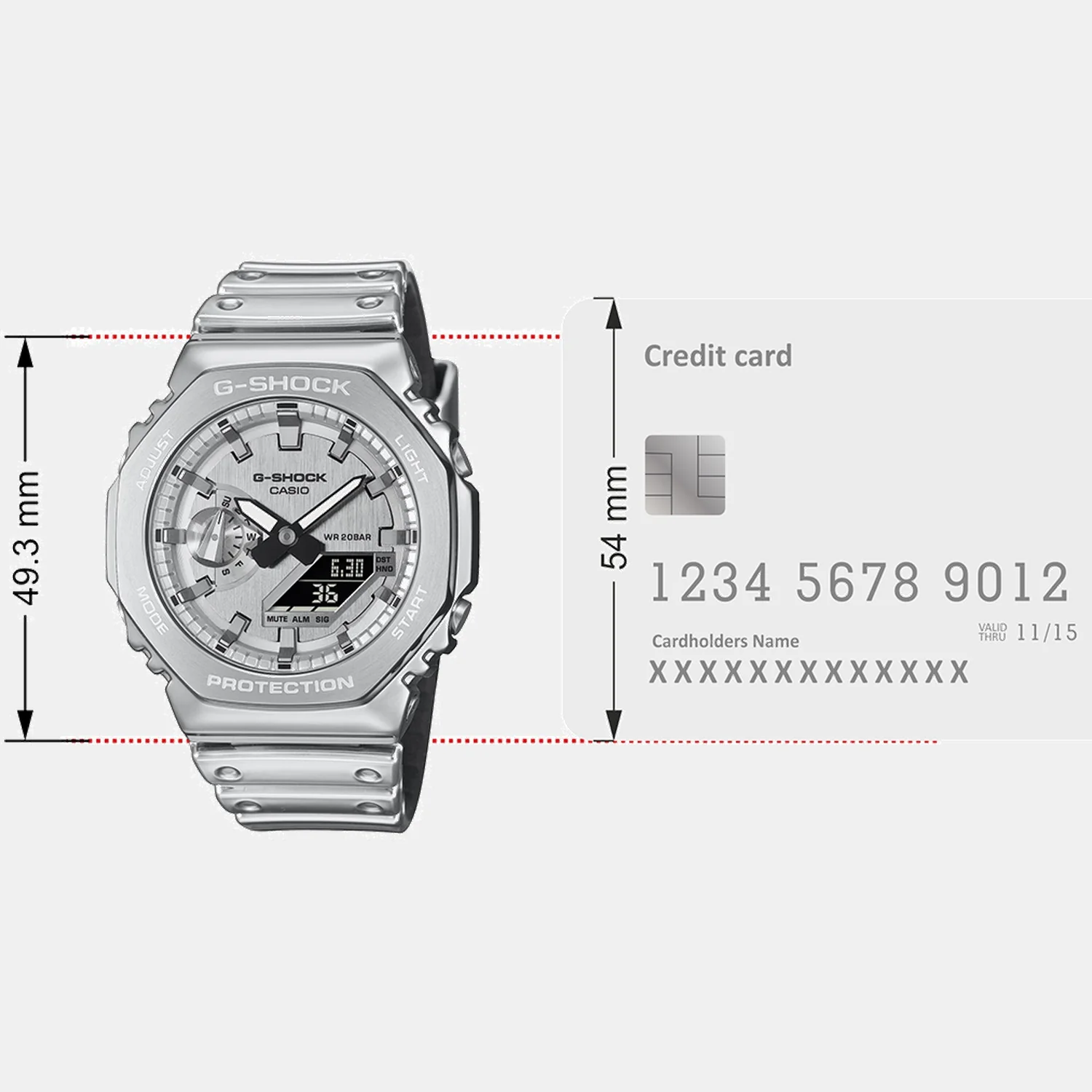 G-Shock Men Quartz Silver Dial Analog Resin Watch G1668 - Image 7