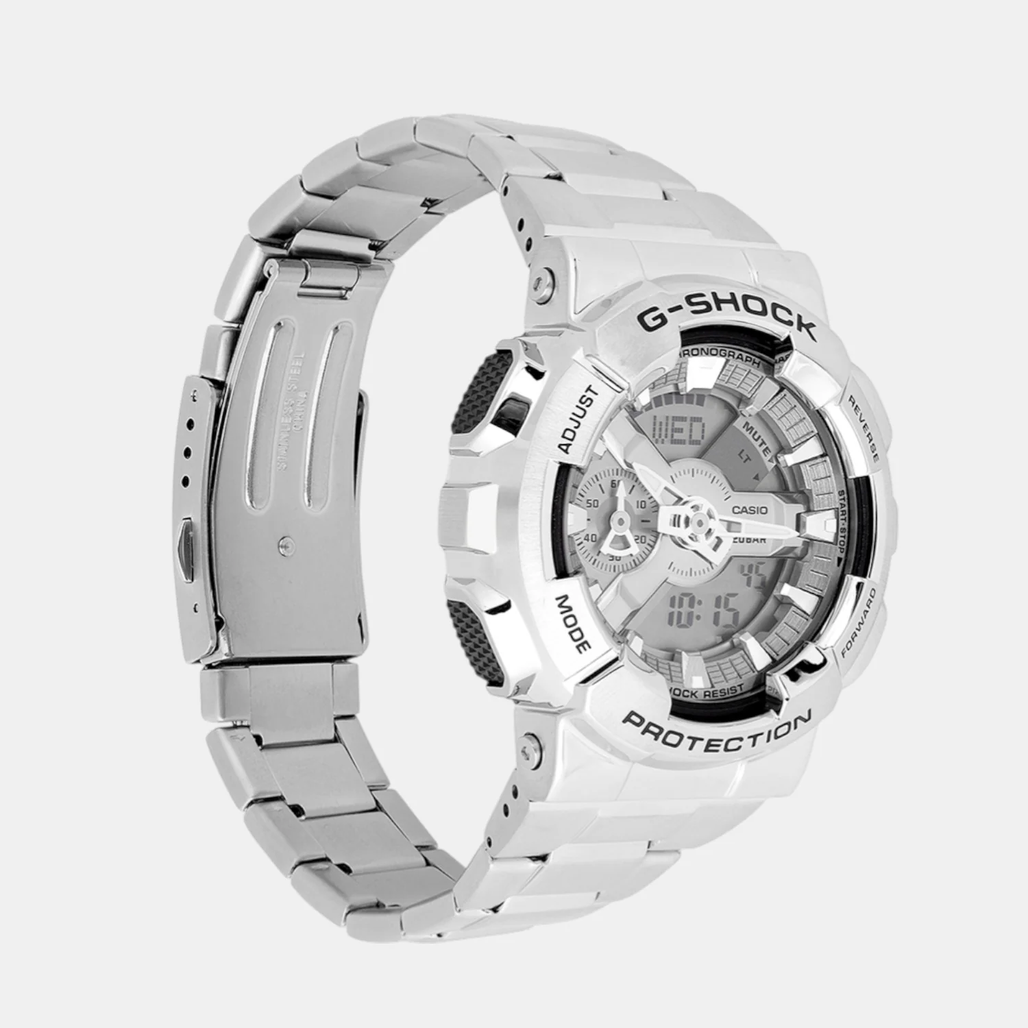 G-Shock Men Quartz Silver Dial Analog Stainless Steel Watch G1687 - Image 2