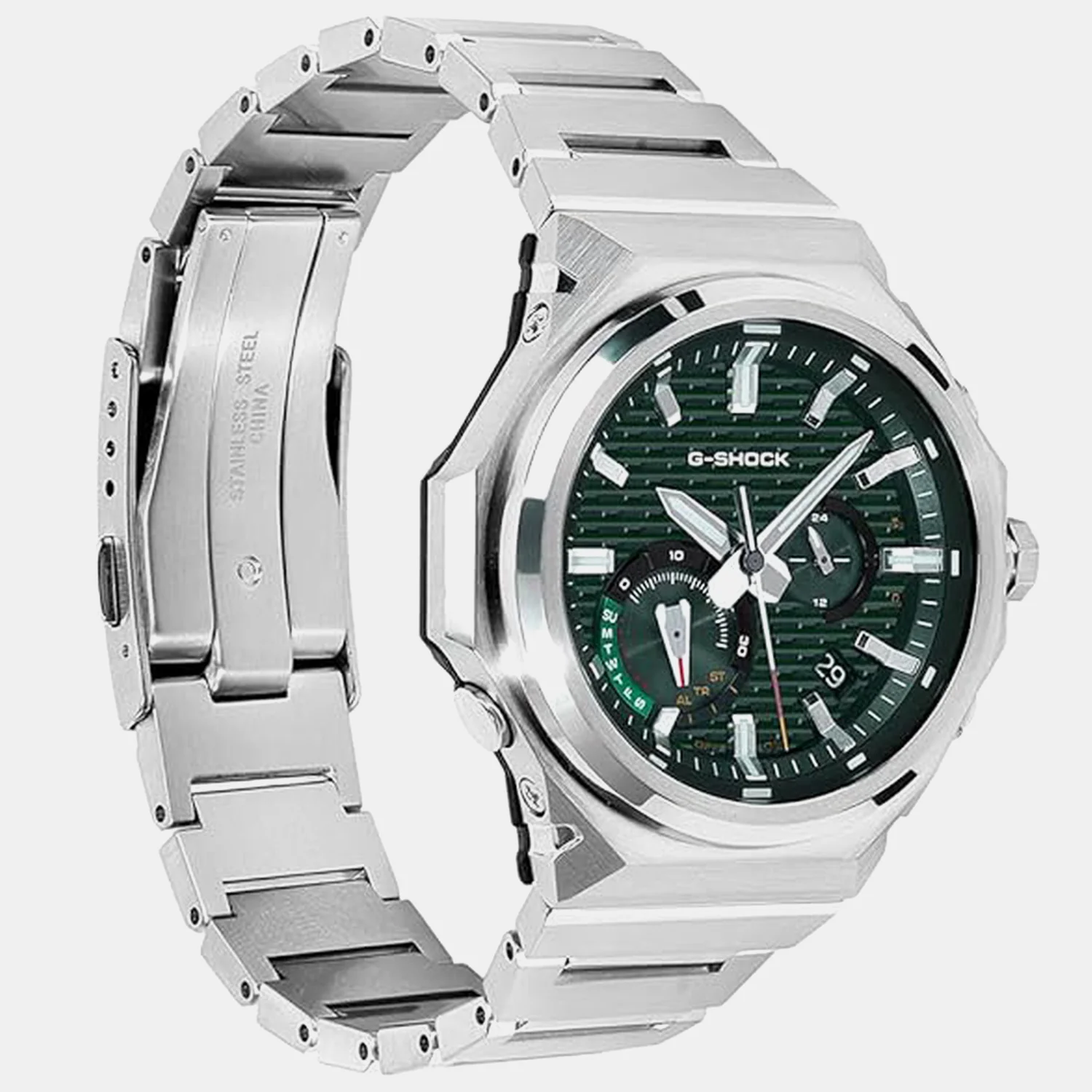 G-Shock Men Solar Green Dial Chronograph Stainless Steel Watch GST-B1000D-3A G1772 - Image 2