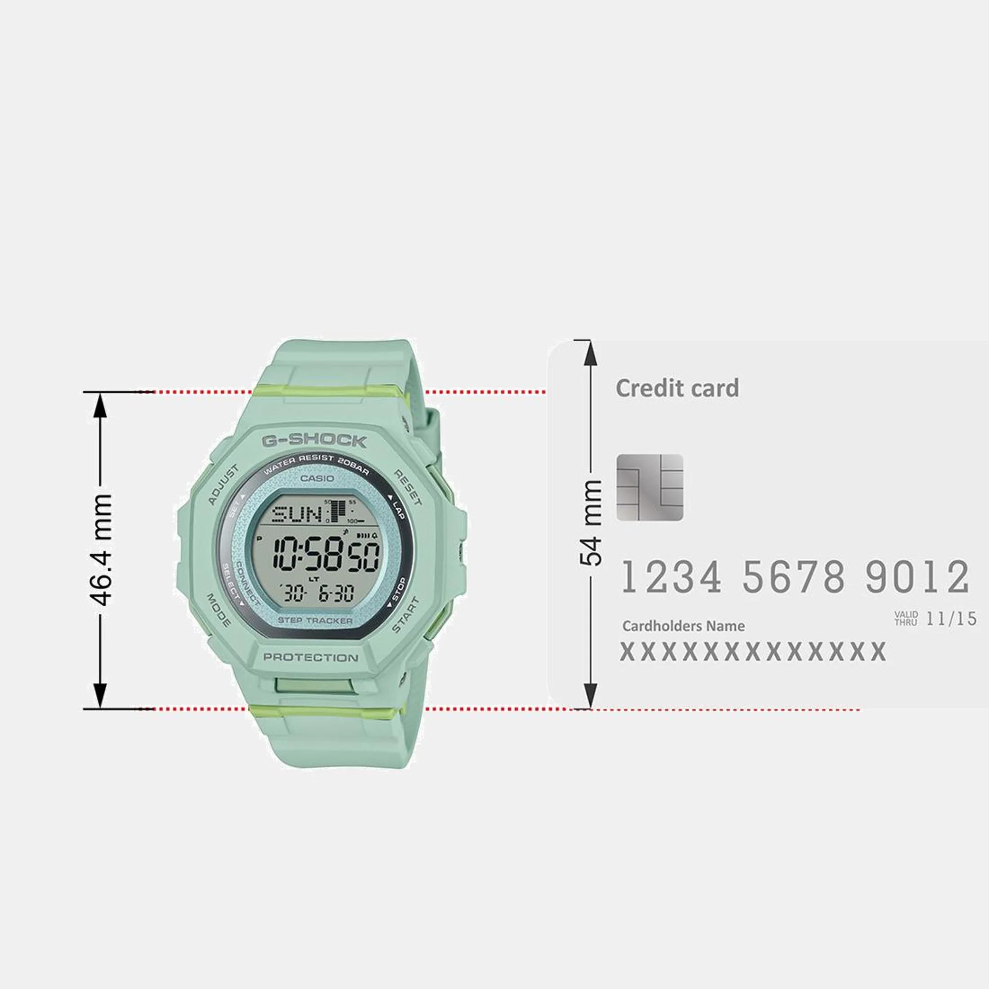 G-Shock Women Quartz Green Dial Digital Resin Watch G1618 - Image 10