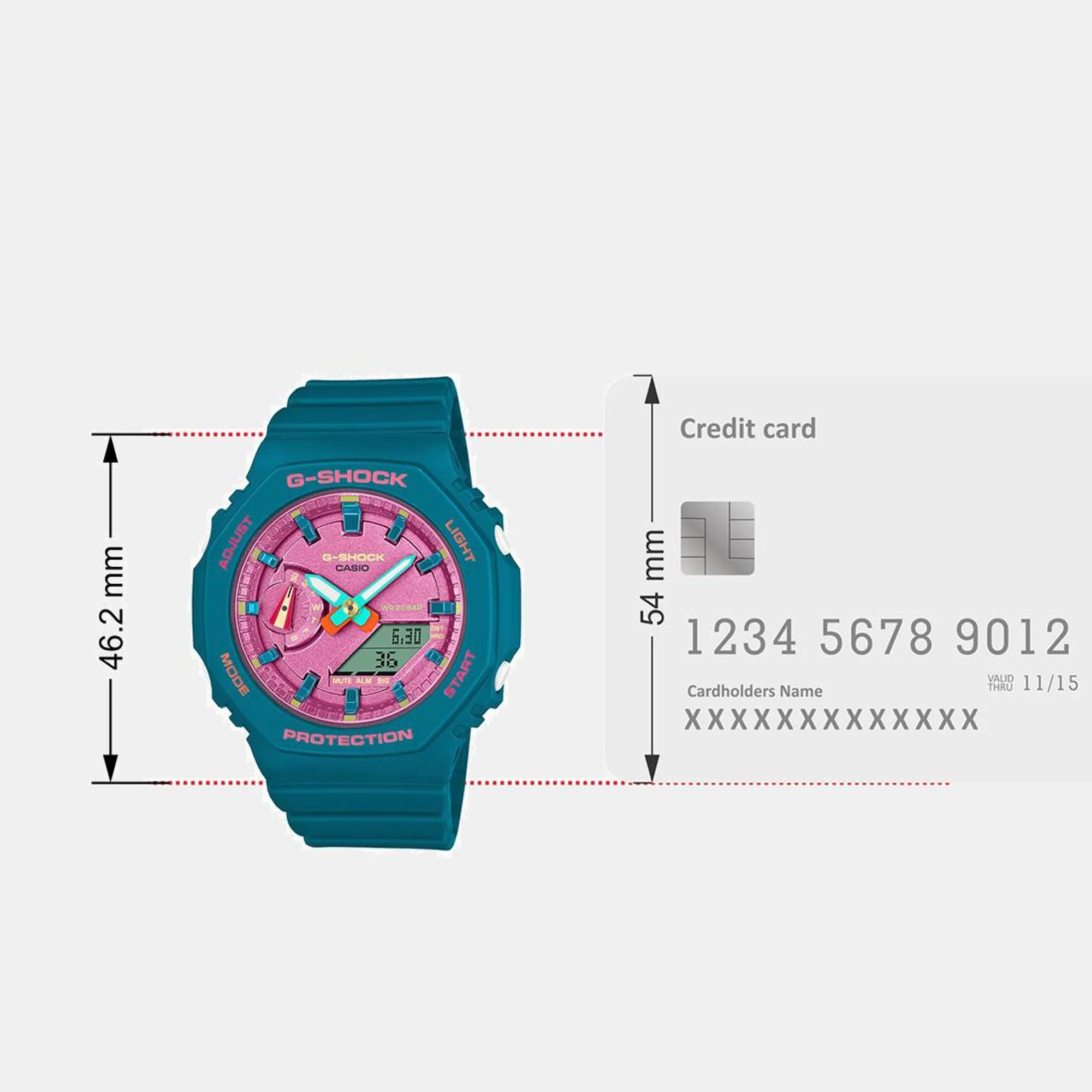 G-Shock Women Quartz Pink Dial Analog-Digital Resin Watch G1418 - Image 7