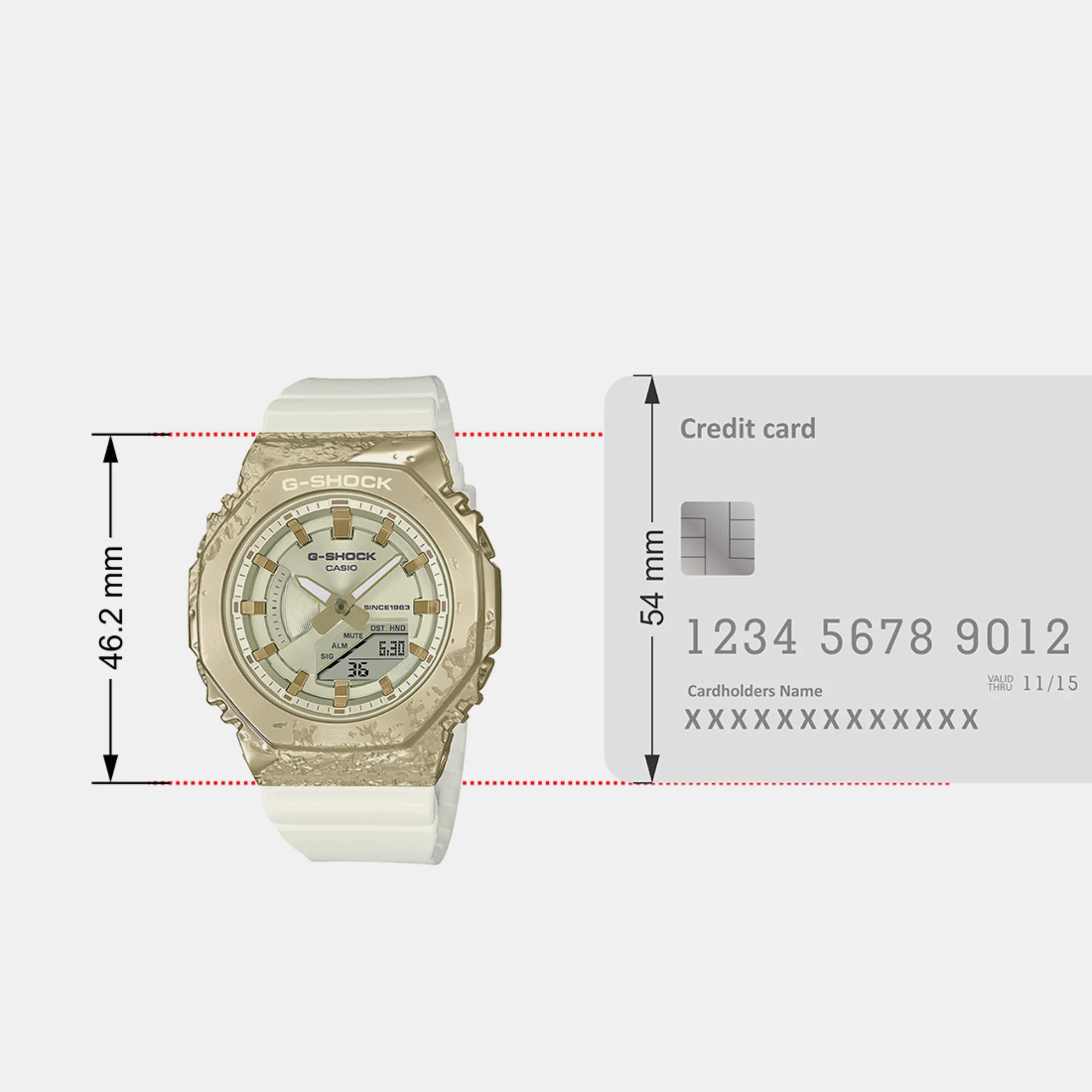 G-Shock Women Quartz White Dial Analog-Digital Resin Watch G1358 - Image 6