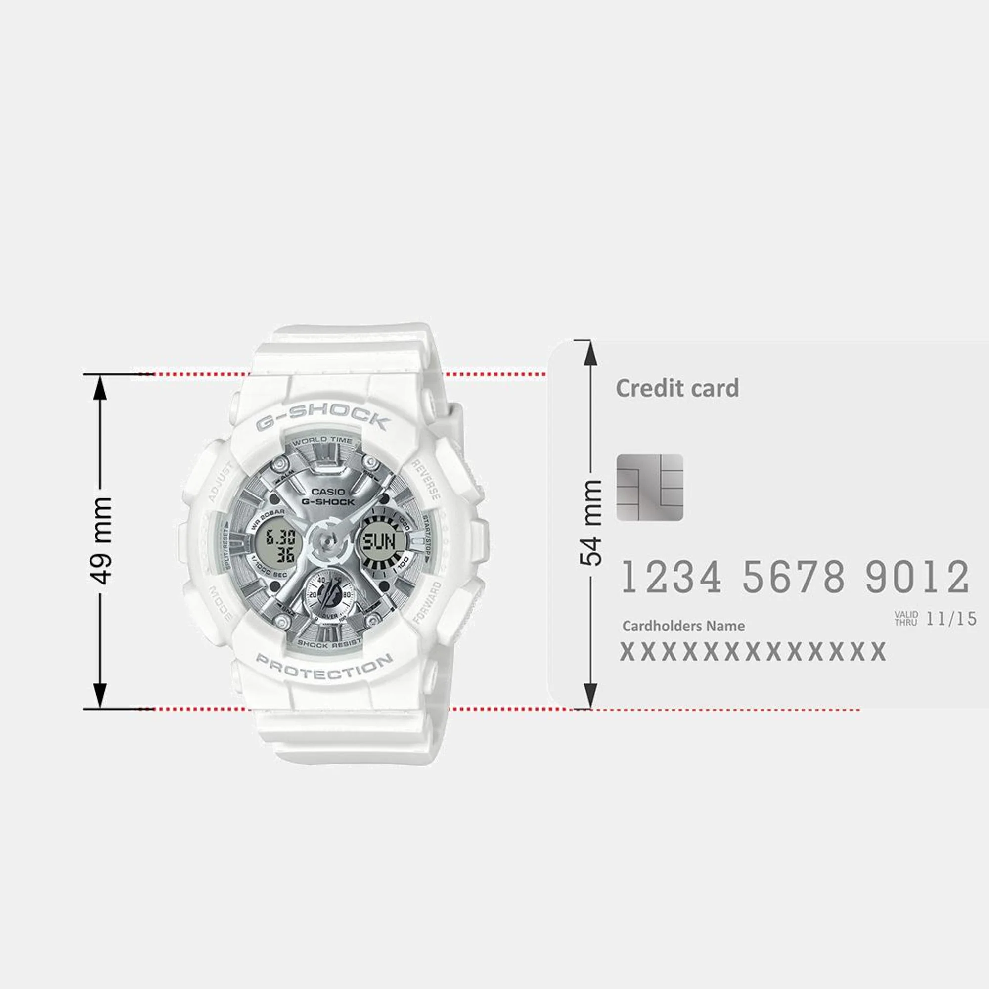 G-Shock Women Quartz White Dial Analog-Digital Resin Watch G1561 - Image 9