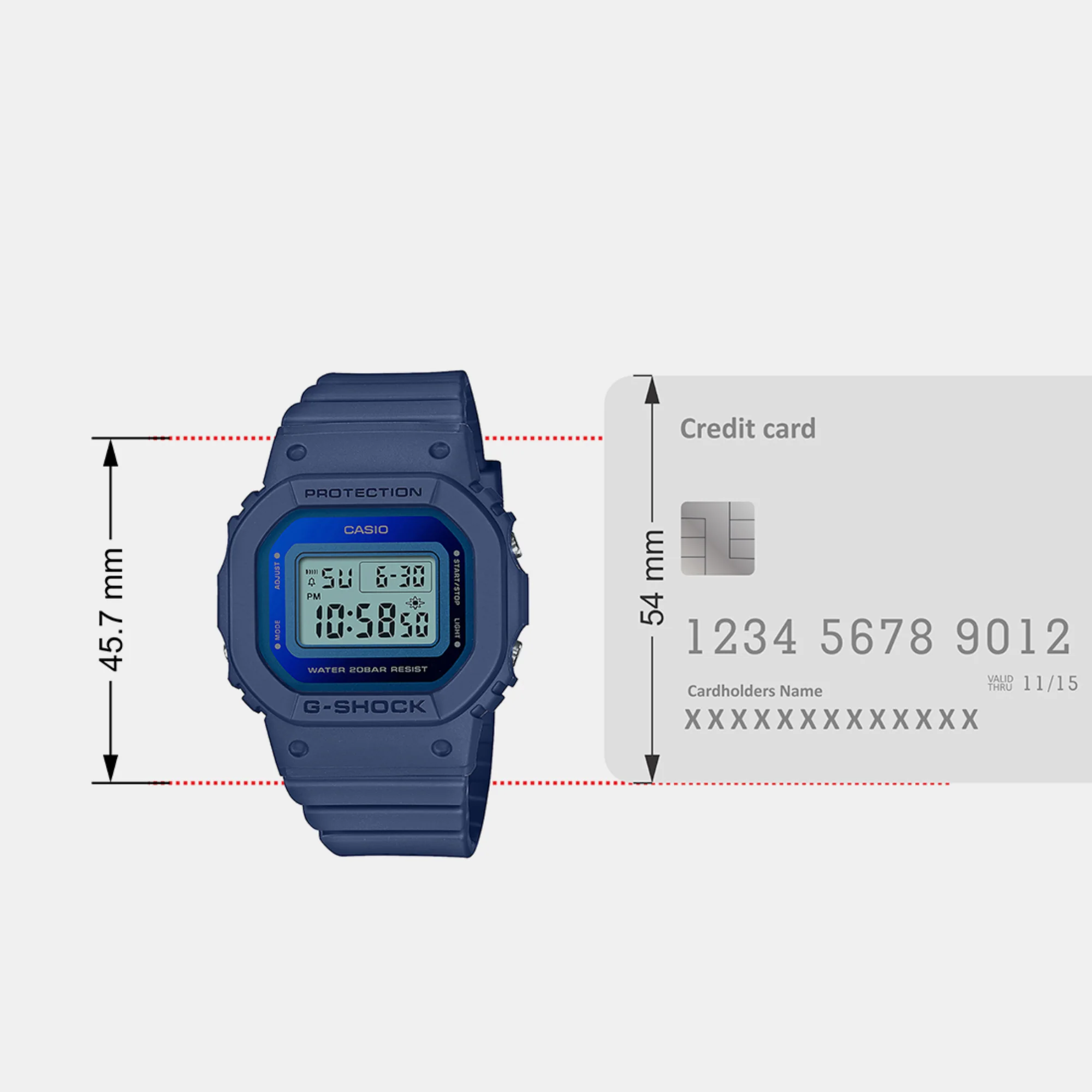 G-Shock Women Women Quartz Blue Dial Digital Resin Watch G1354 - Image 6