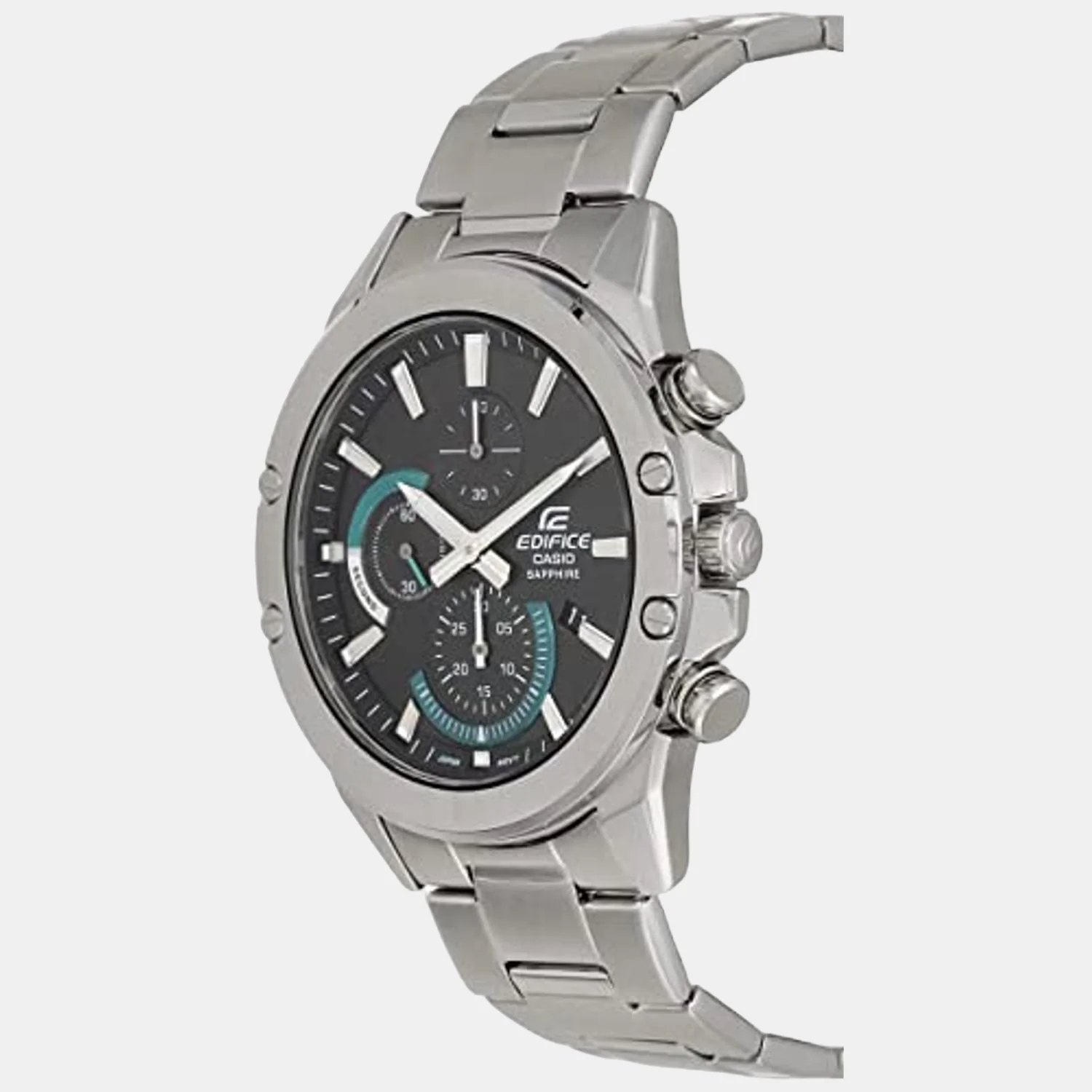 Men Quartz Black Dial Chronograph Stainless Steel Watch EFR-506 - Image 2