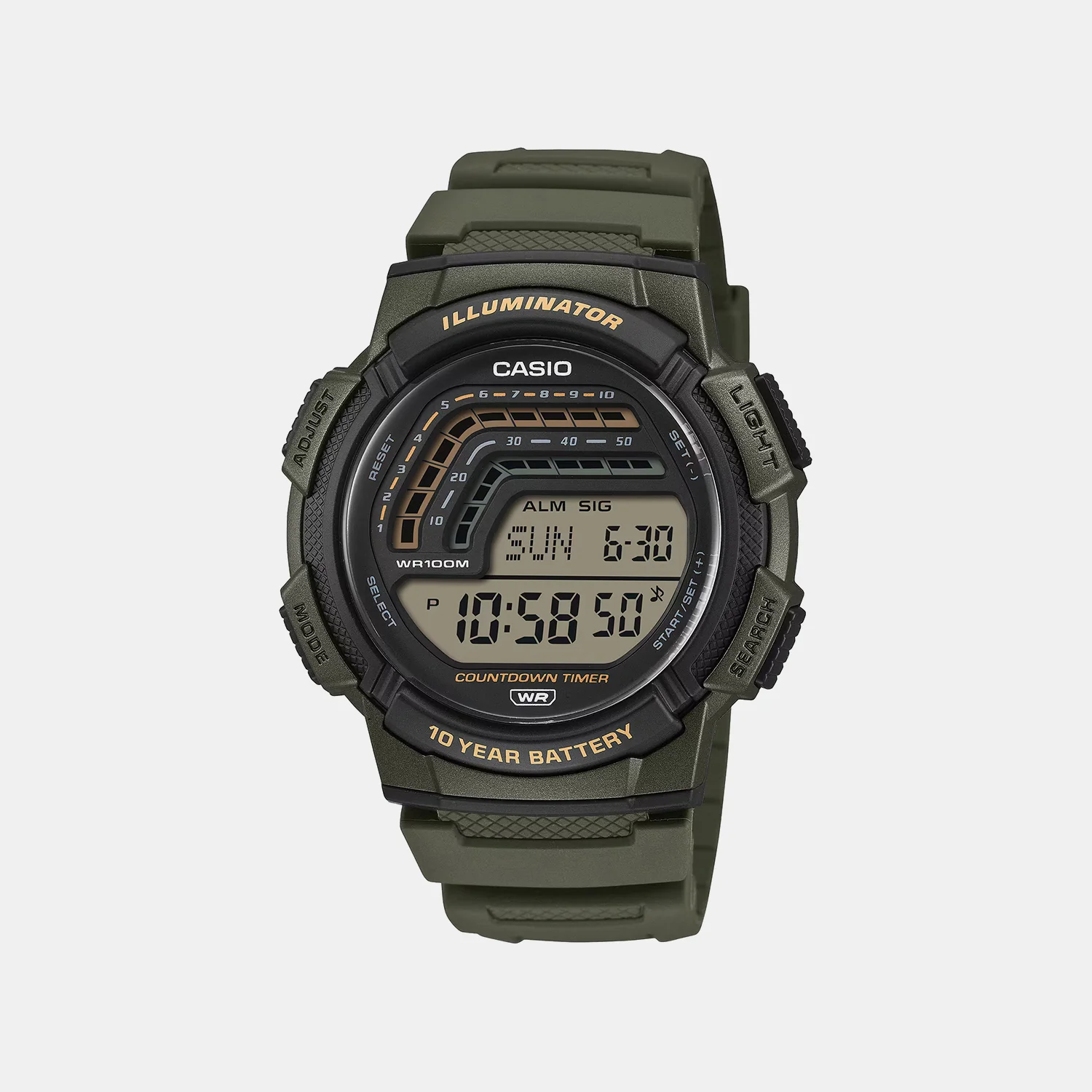 Men Quartz Black Dial Digital Resin Watch A2534