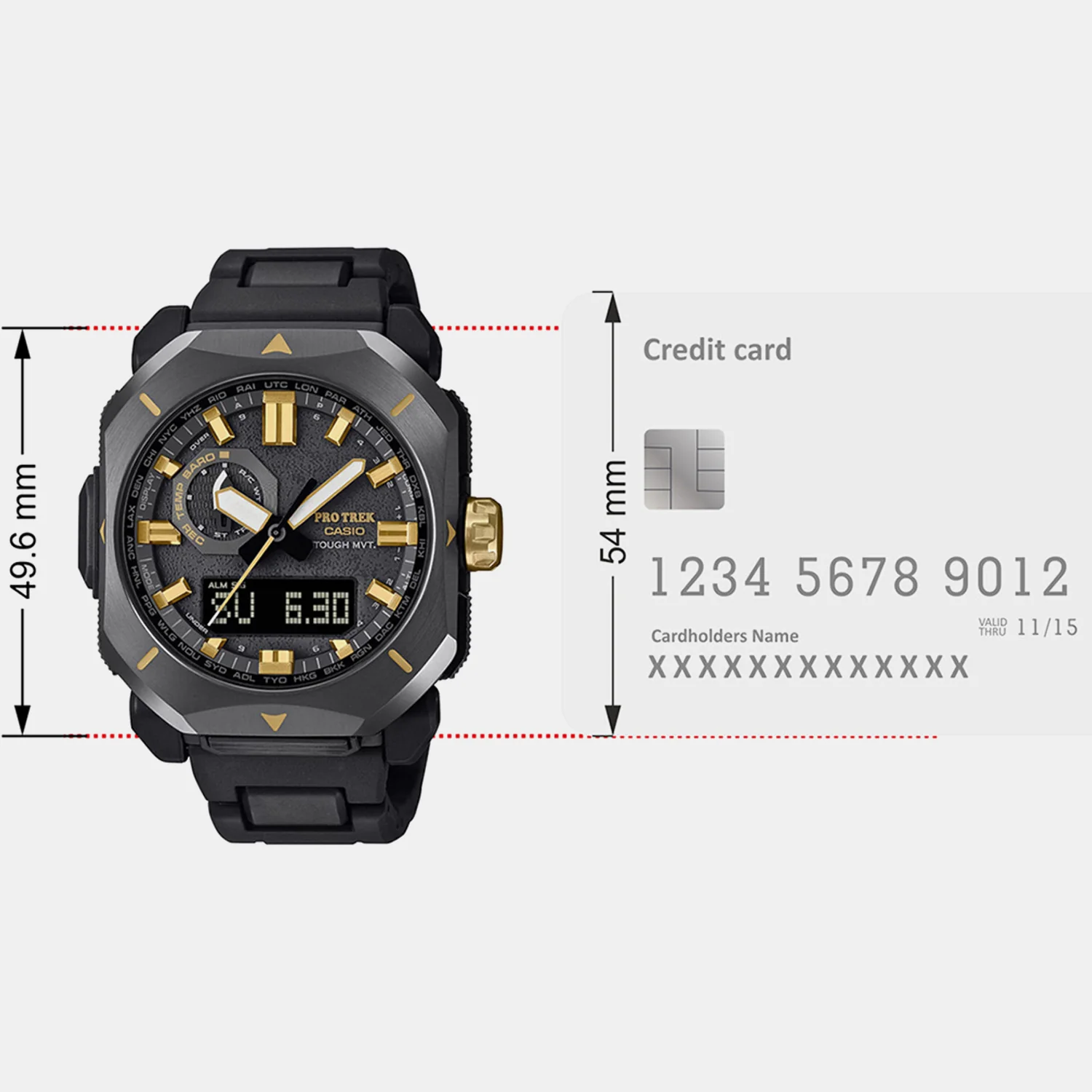 Protrek Men Quartz Black Dial Analog-Digital Stainless Steel Watch SL126 - Image 11