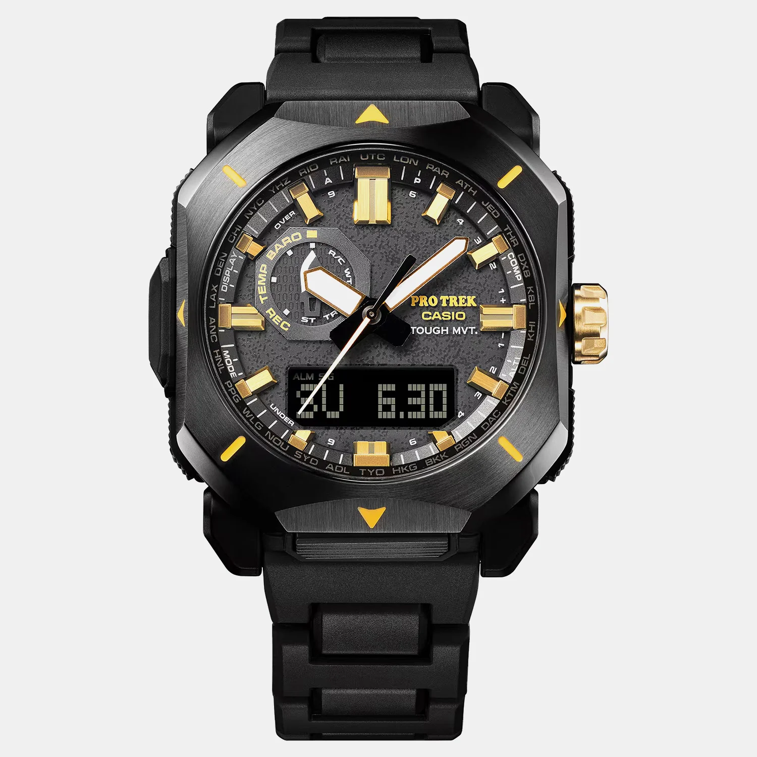 Protrek Men Quartz Black Dial Analog-Digital Stainless Steel Watch SL126 - Image 7