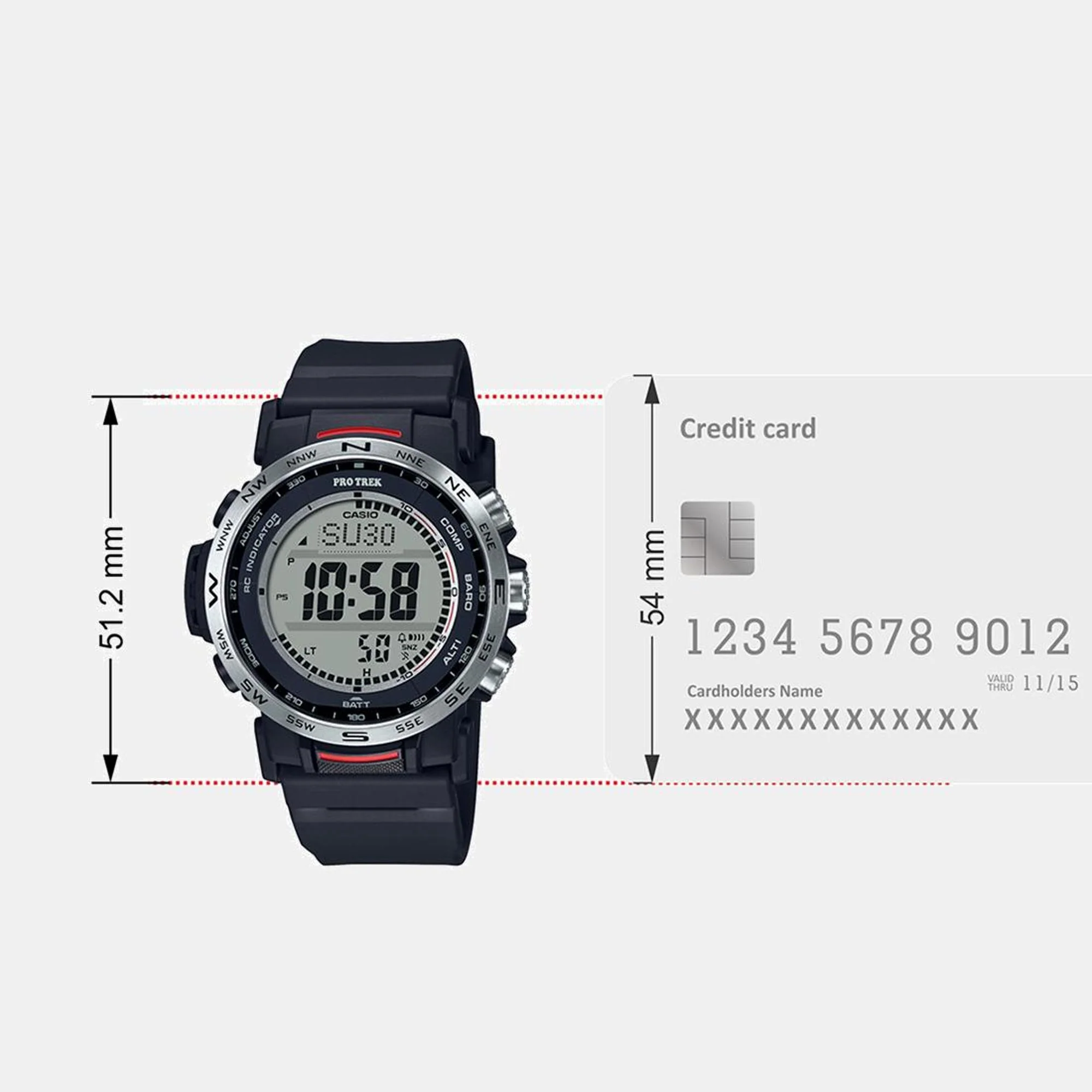 Protrek Men Quartz Silver Dial Digital Resin Watch SL112 - Image 9