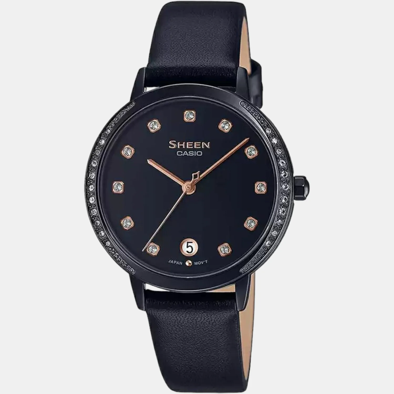 Sheen Women Quartz Black Dial Analog Leather Watch SH236 - Image 2