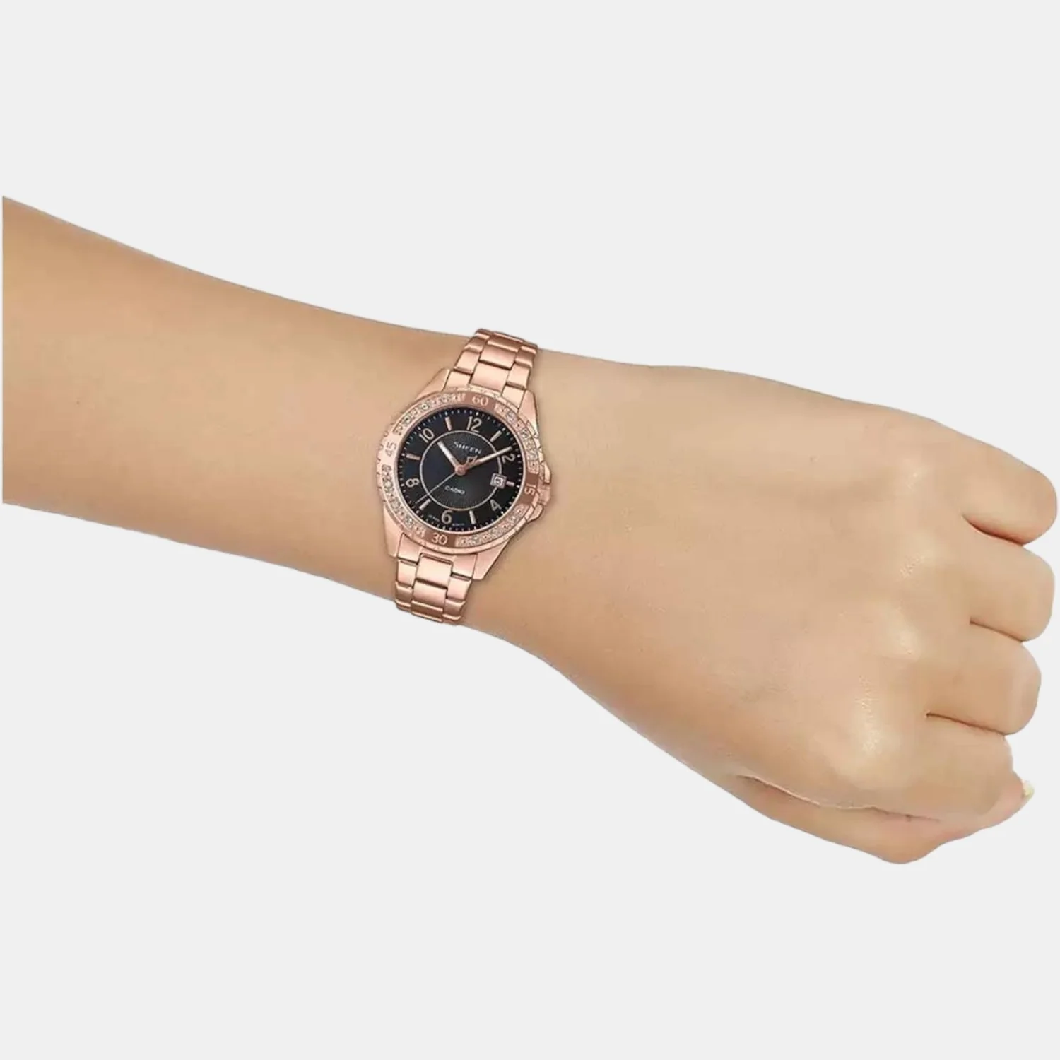 Sheen Women Quartz Black Dial Analog Stainless Steel Watch SH201 - Image 5