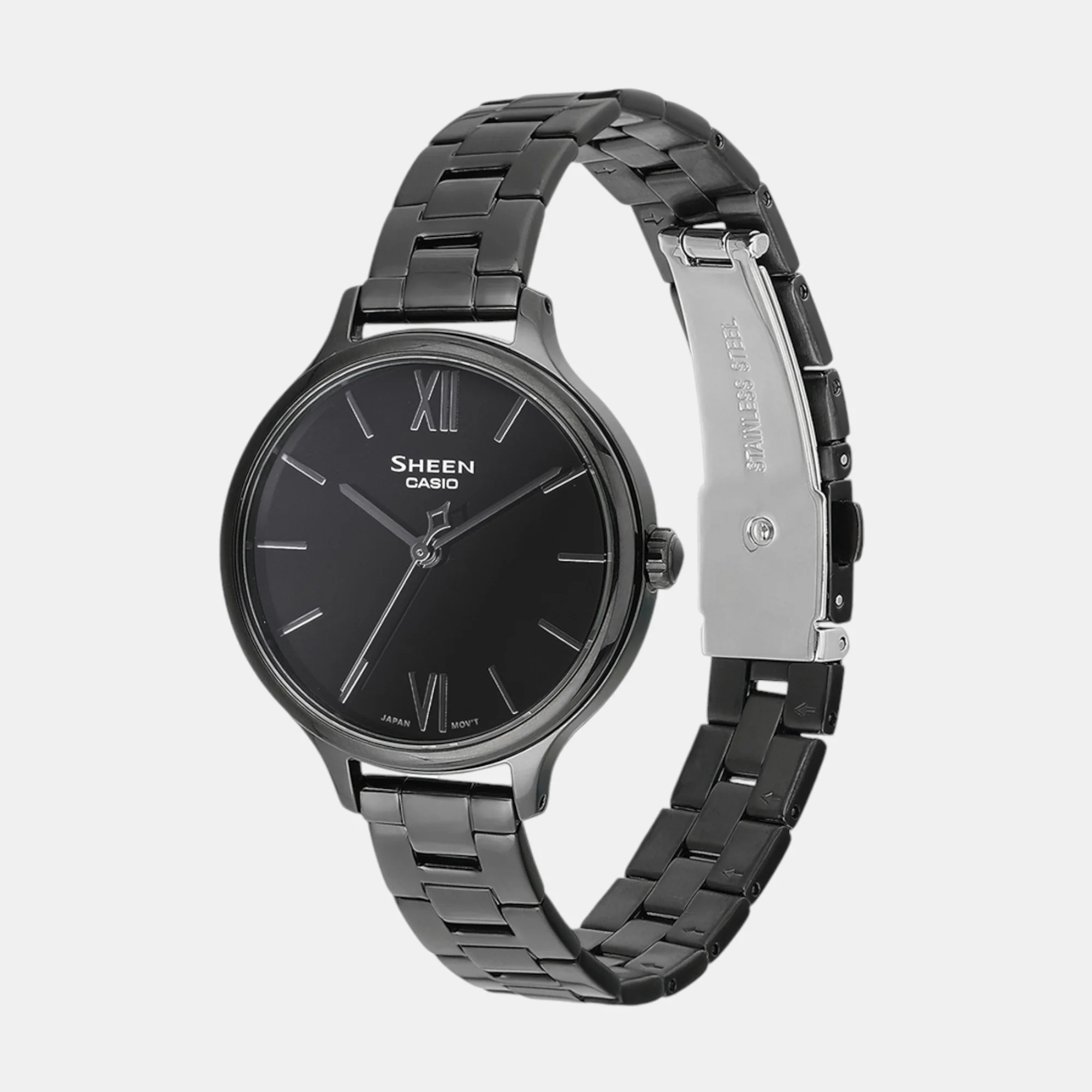 Sheen Women Quartz Black Dial Analog Stainless Steel Watch SH316 - Image 2