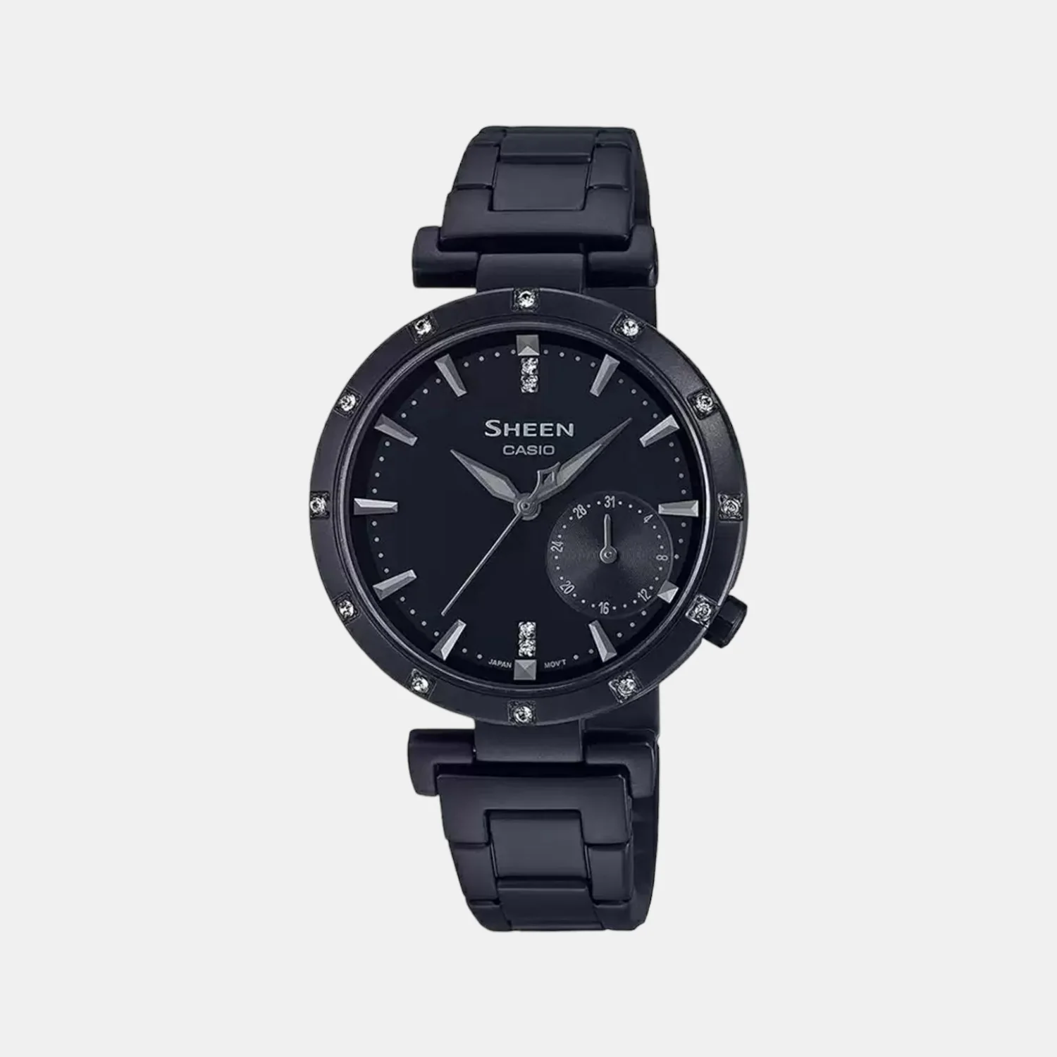Sheen Women Quartz Black Dial Chronograph Stainless Steel Watch SH238