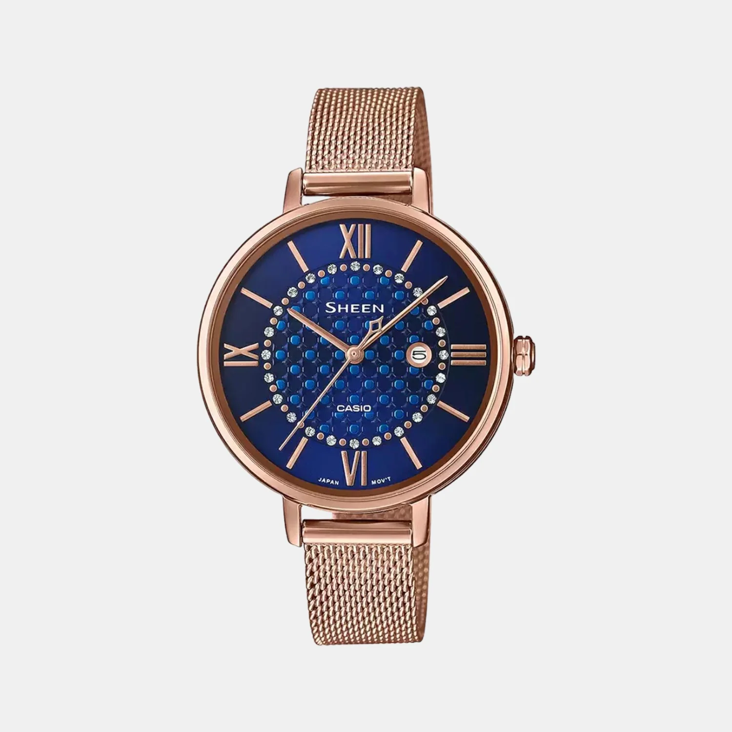 Sheen Women Quartz Blue Dial Analog Stainless Steel Watch SH219