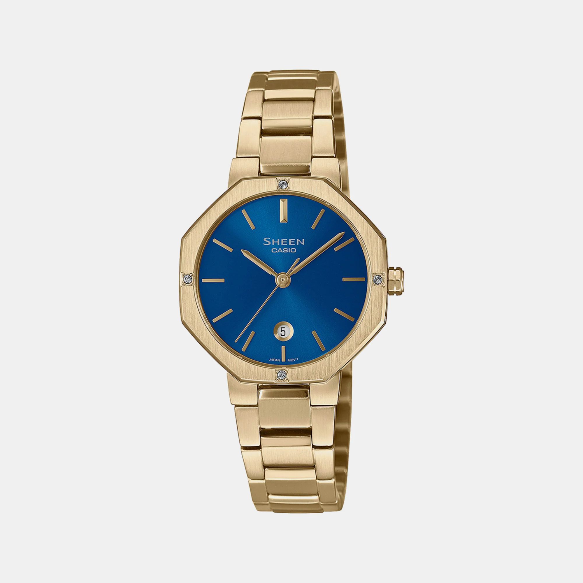 Sheen Women Quartz Blue Dial Analog Stainless Steel Watch SH292