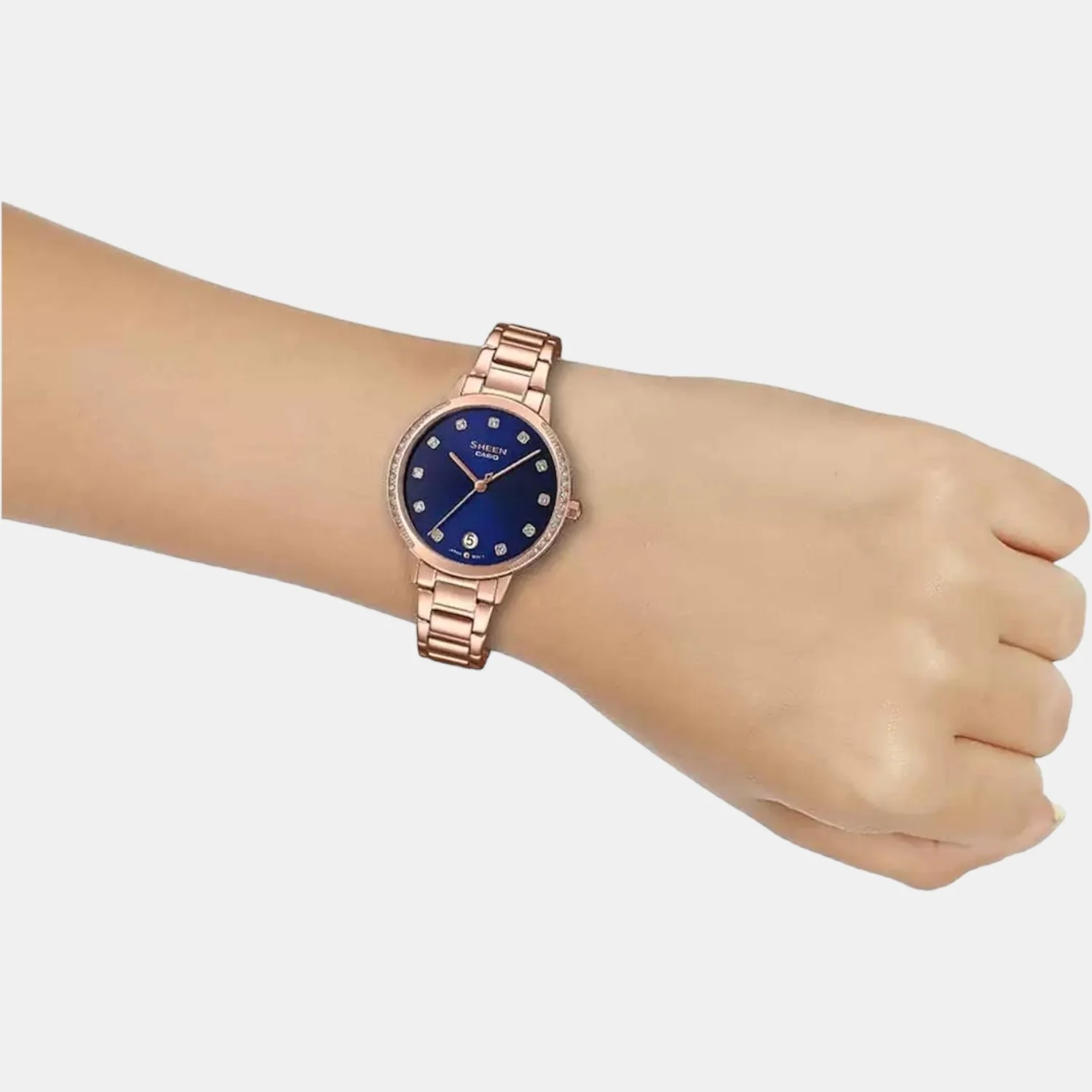 Sheen Women Quartz Blue Dial Analog Stainless Steel Watch SX270 - Image 5