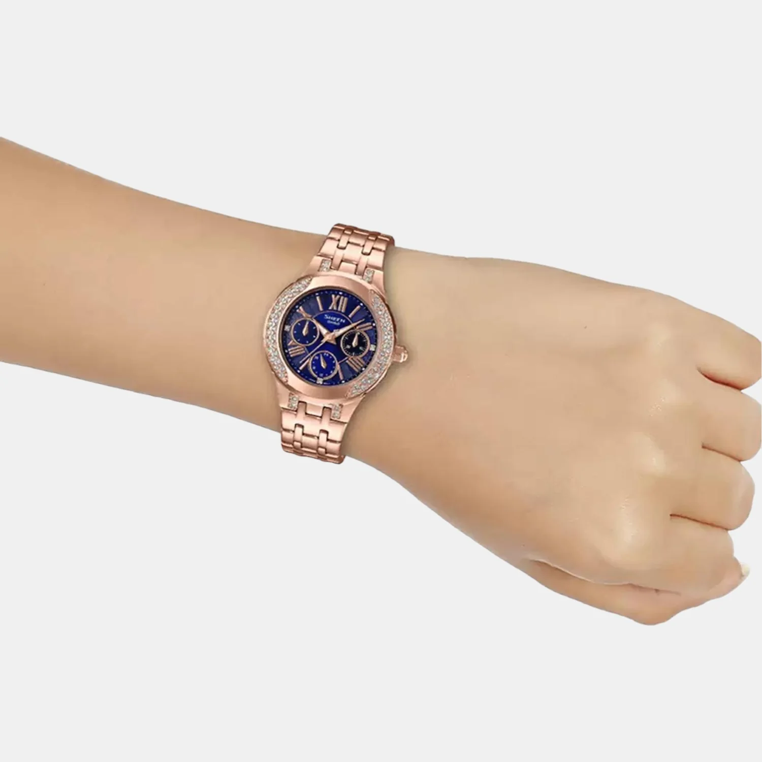 Sheen Women Quartz Blue Dial Chronograph Stainless Steel Watch SX269 - Image 6