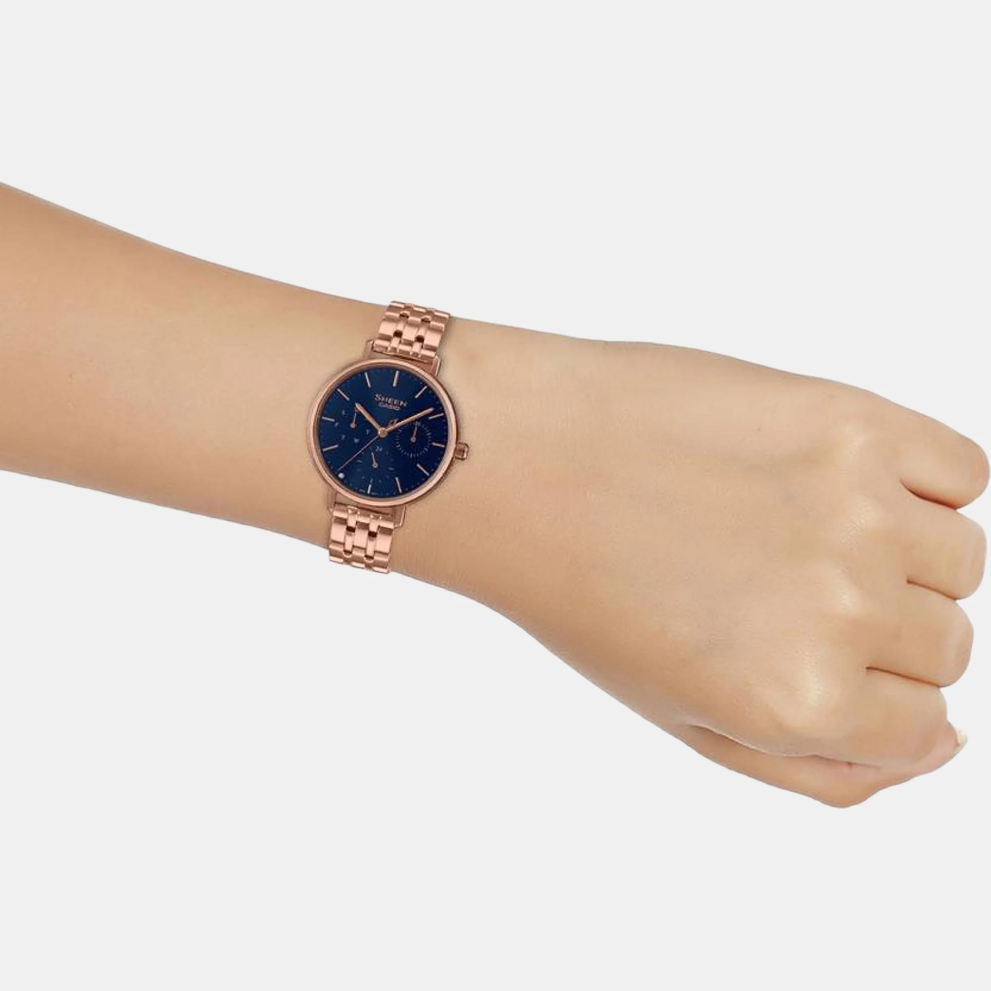 Sheen Women Quartz Blue Dial Multi-Function Stainless Steel Watch SH287 - Image 5