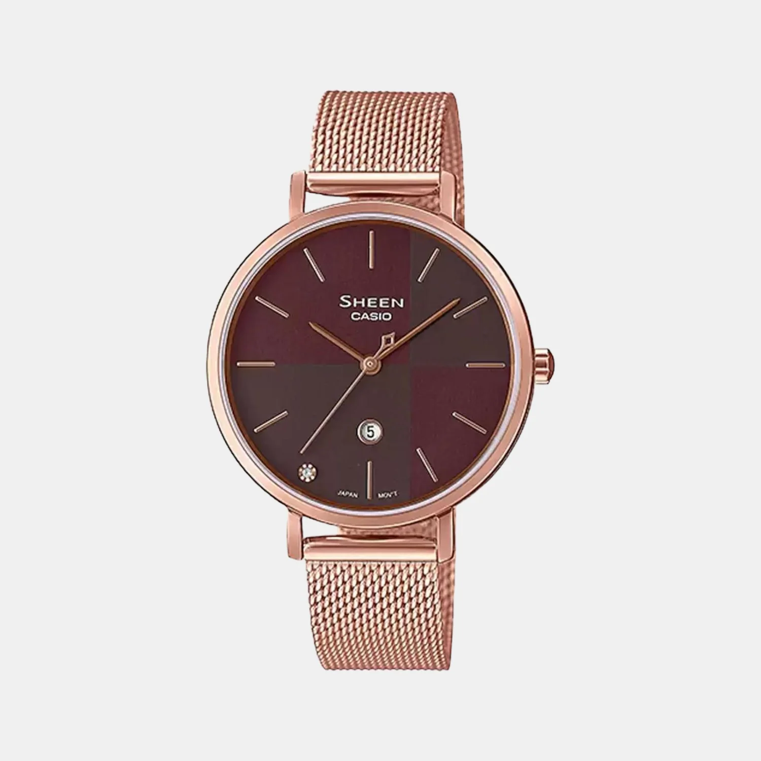 Sheen Women Quartz Brown Dial Analog Stainless Steel Watch SH255