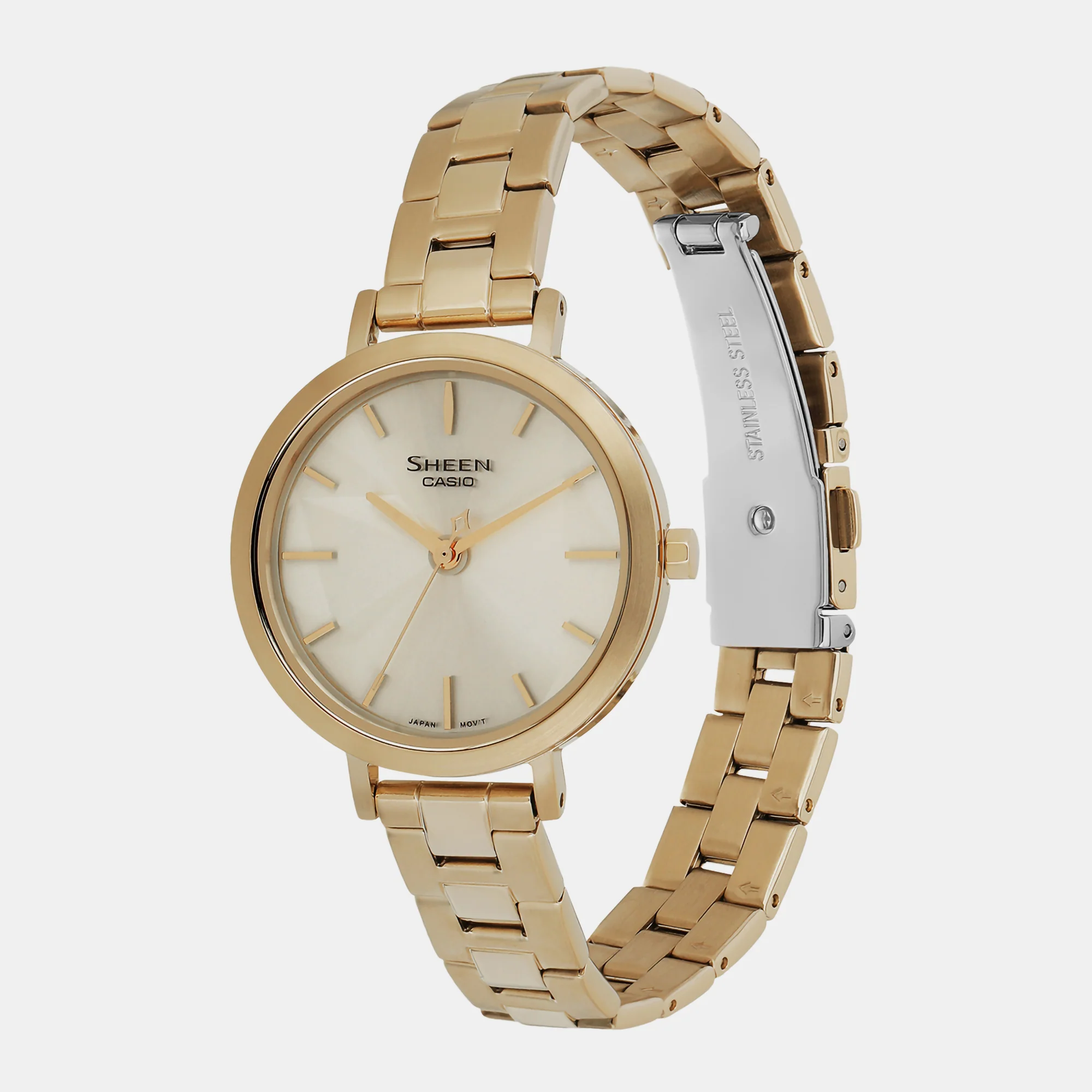 Sheen Women Quartz Gold Dial Analog Stainless Steel Watch SH302 - Image 2