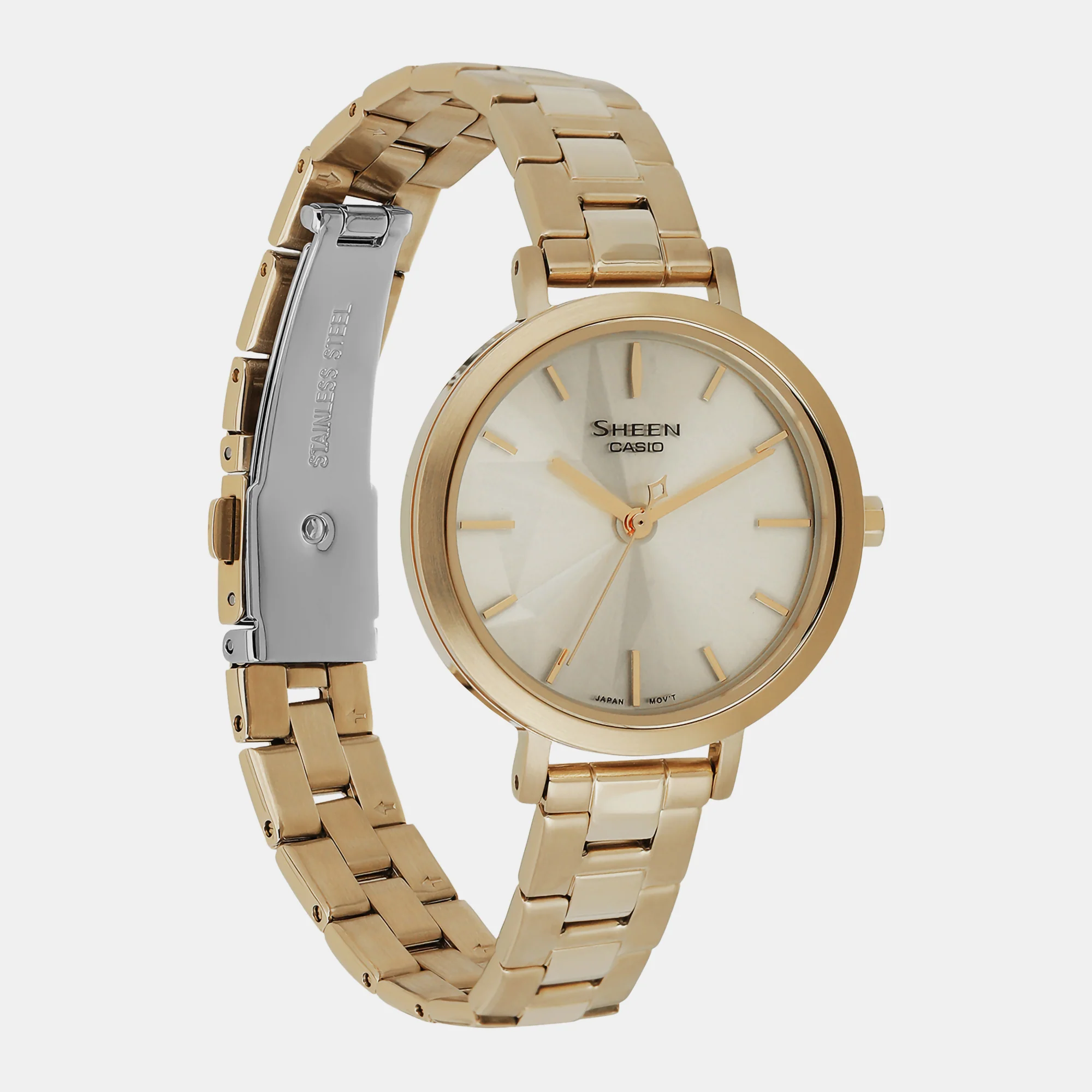 Sheen Women Quartz Gold Dial Analog Stainless Steel Watch SH302 - Image 3