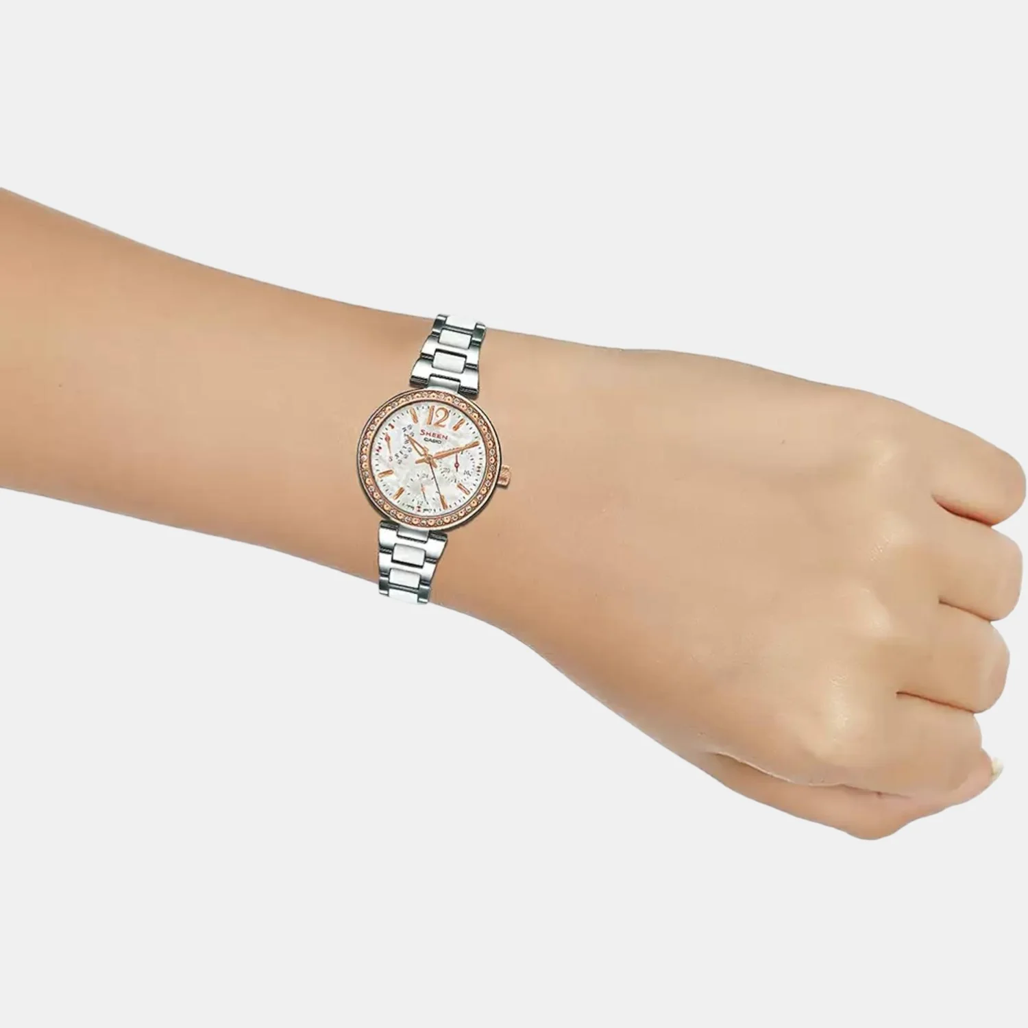 Sheen Women Quartz Gold Dial Chronograph Stainless Steel Watch SX159 - Image 5