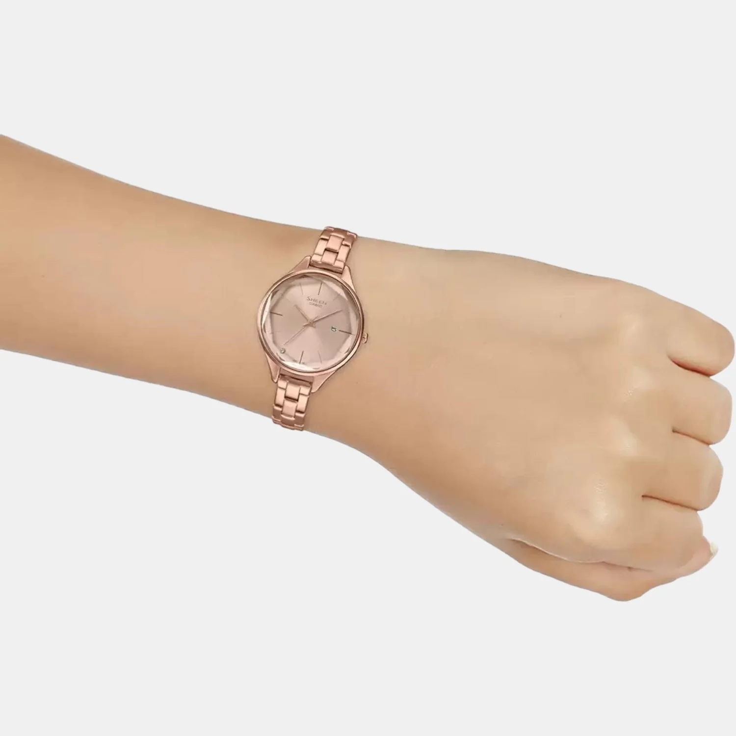 Sheen Women Quartz Pink Dial Analog Stainless Steel Watch SH252 - Image 6