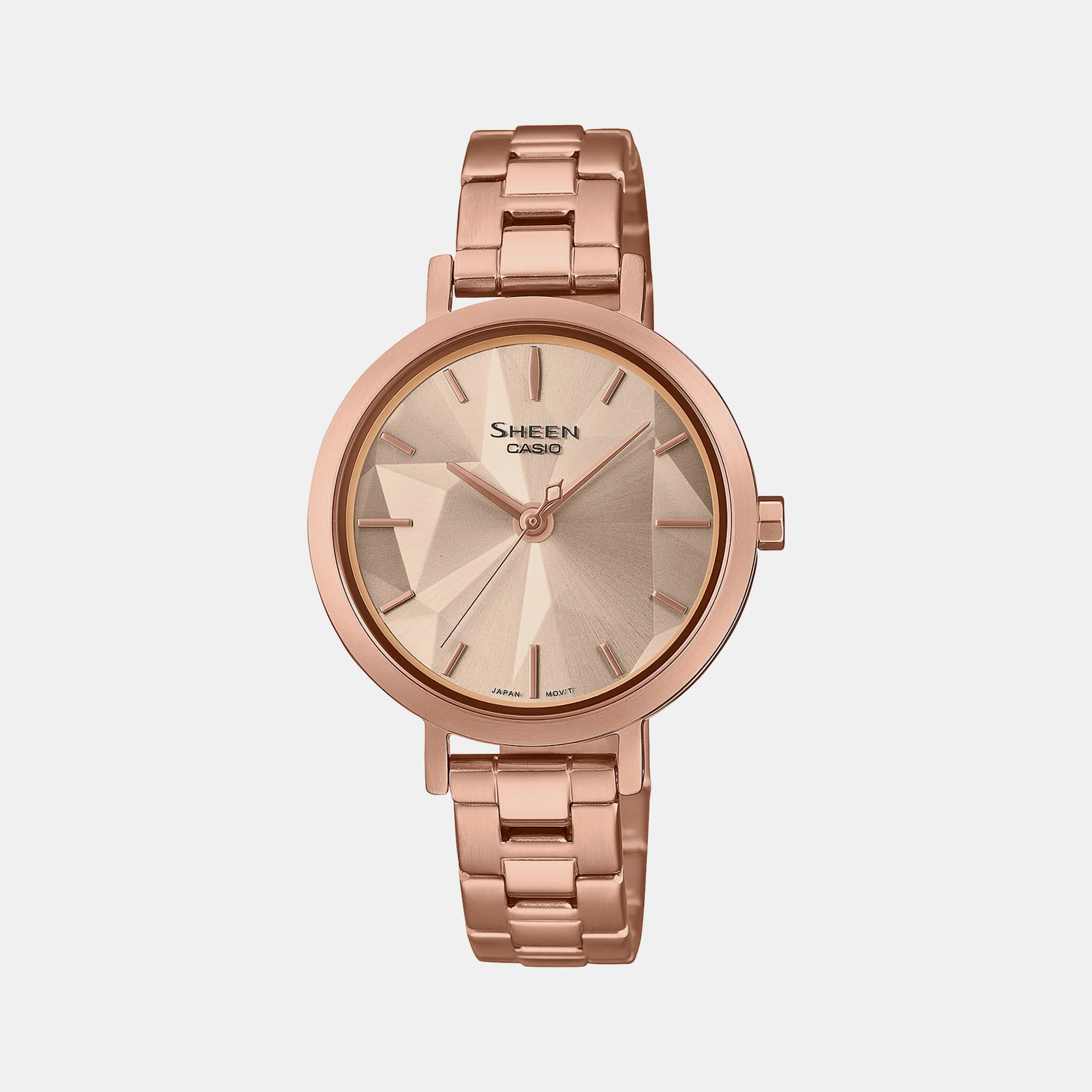 Sheen Women Quartz Pink Gold Dial Analog Stainless Steel Watch SH303