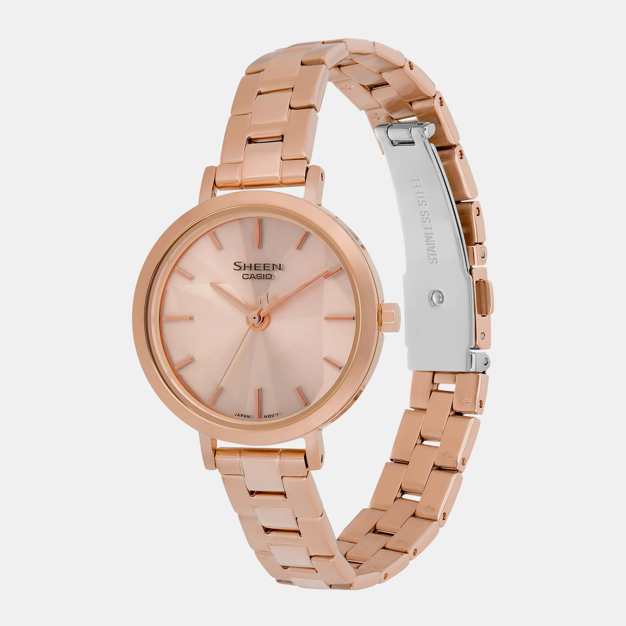 Sheen Women Quartz Pink Gold Dial Analog Stainless Steel Watch SH303 - Image 2
