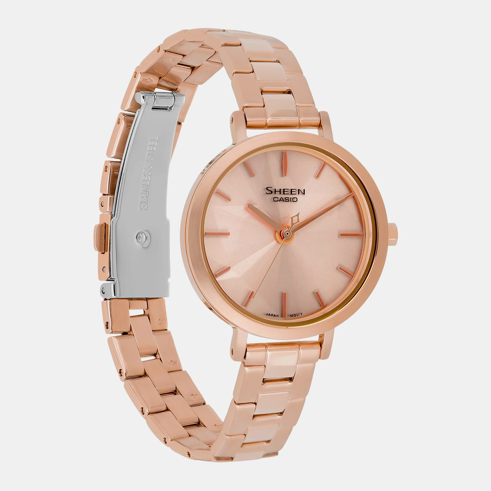 Sheen Women Quartz Pink Gold Dial Analog Stainless Steel Watch SH303 - Image 3