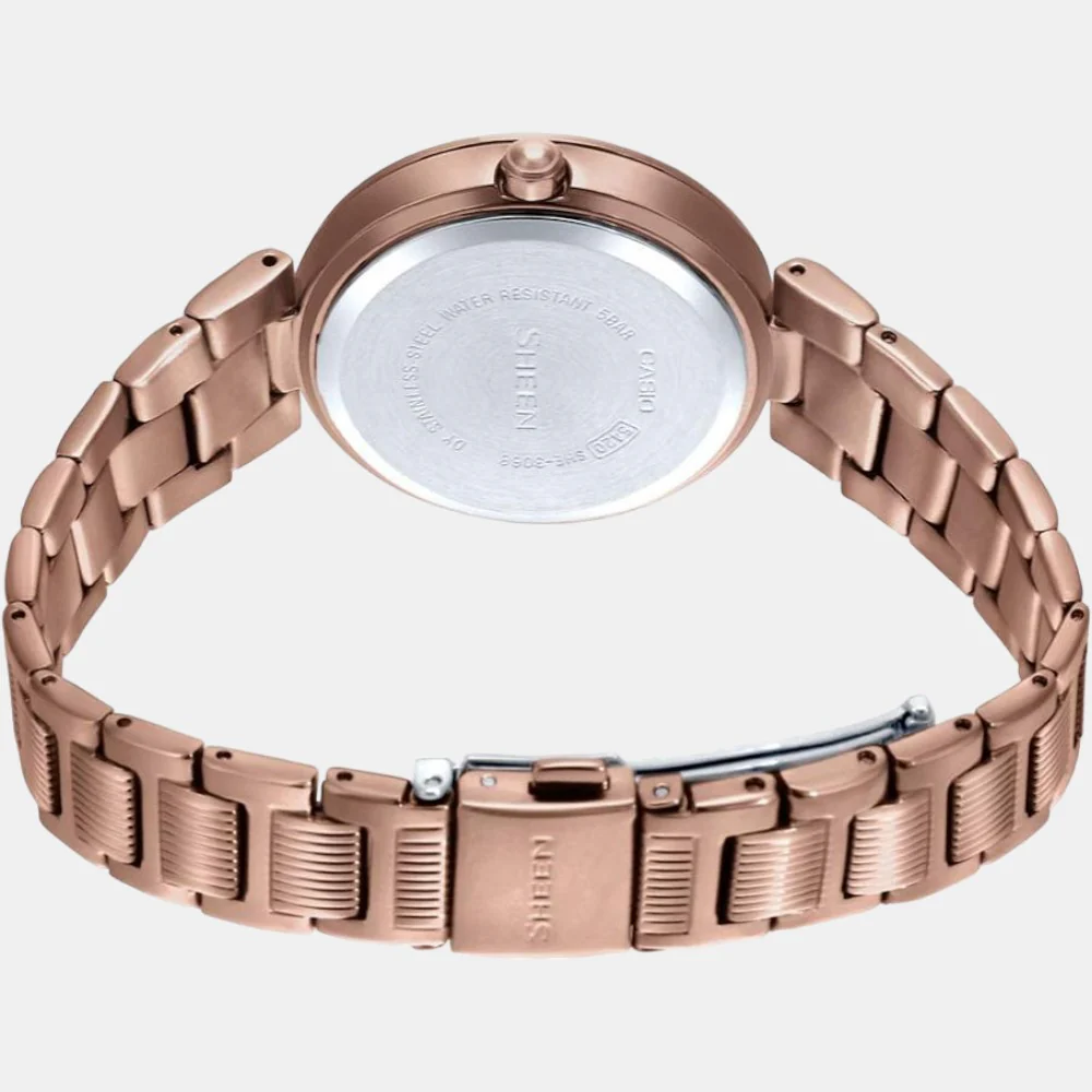 Sheen Women Quartz Red Dial Analog Stainless Steel Watch SH212 - Image 4