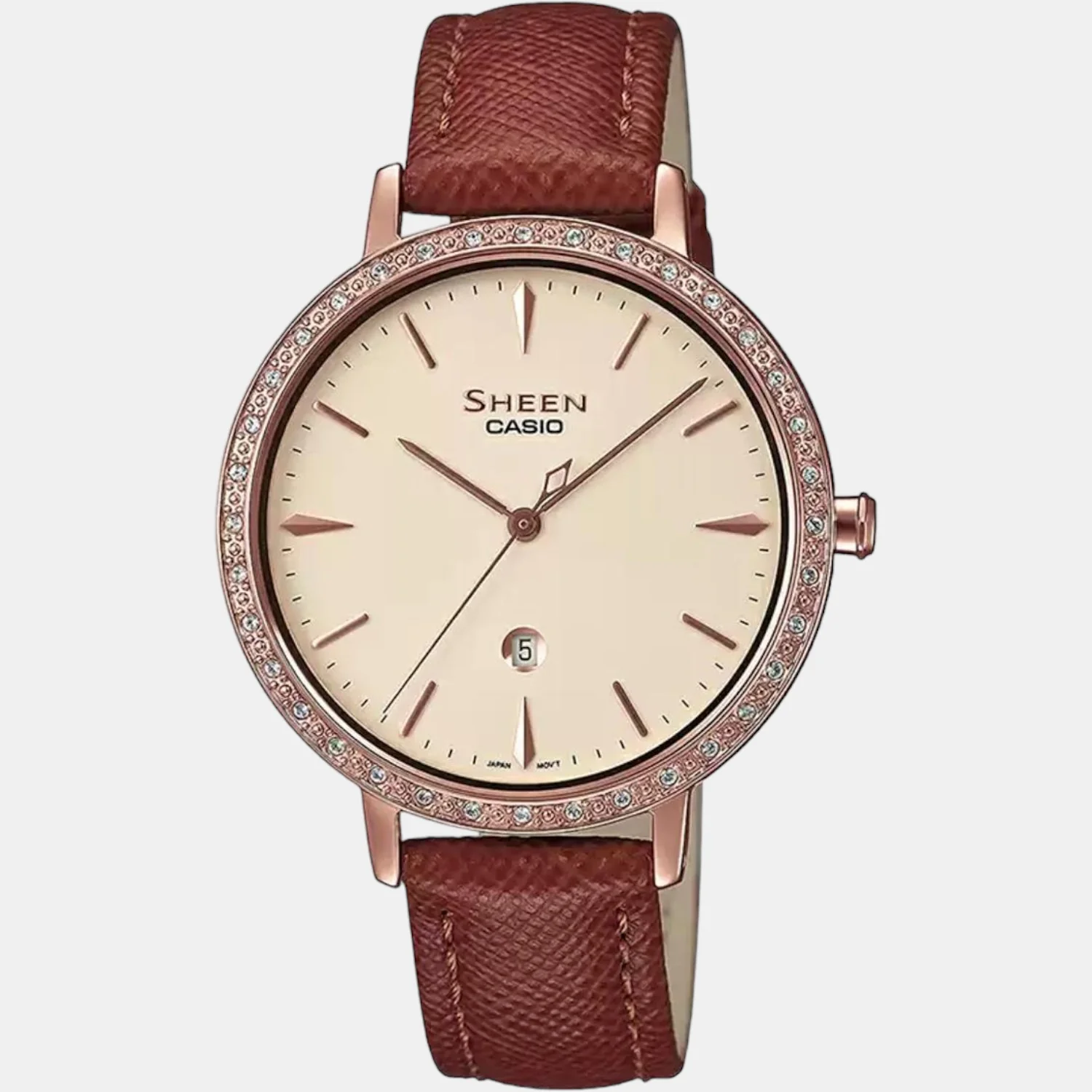 Sheen Women Quartz Beige Dial Analog Leather Watch SH229 - Image 2