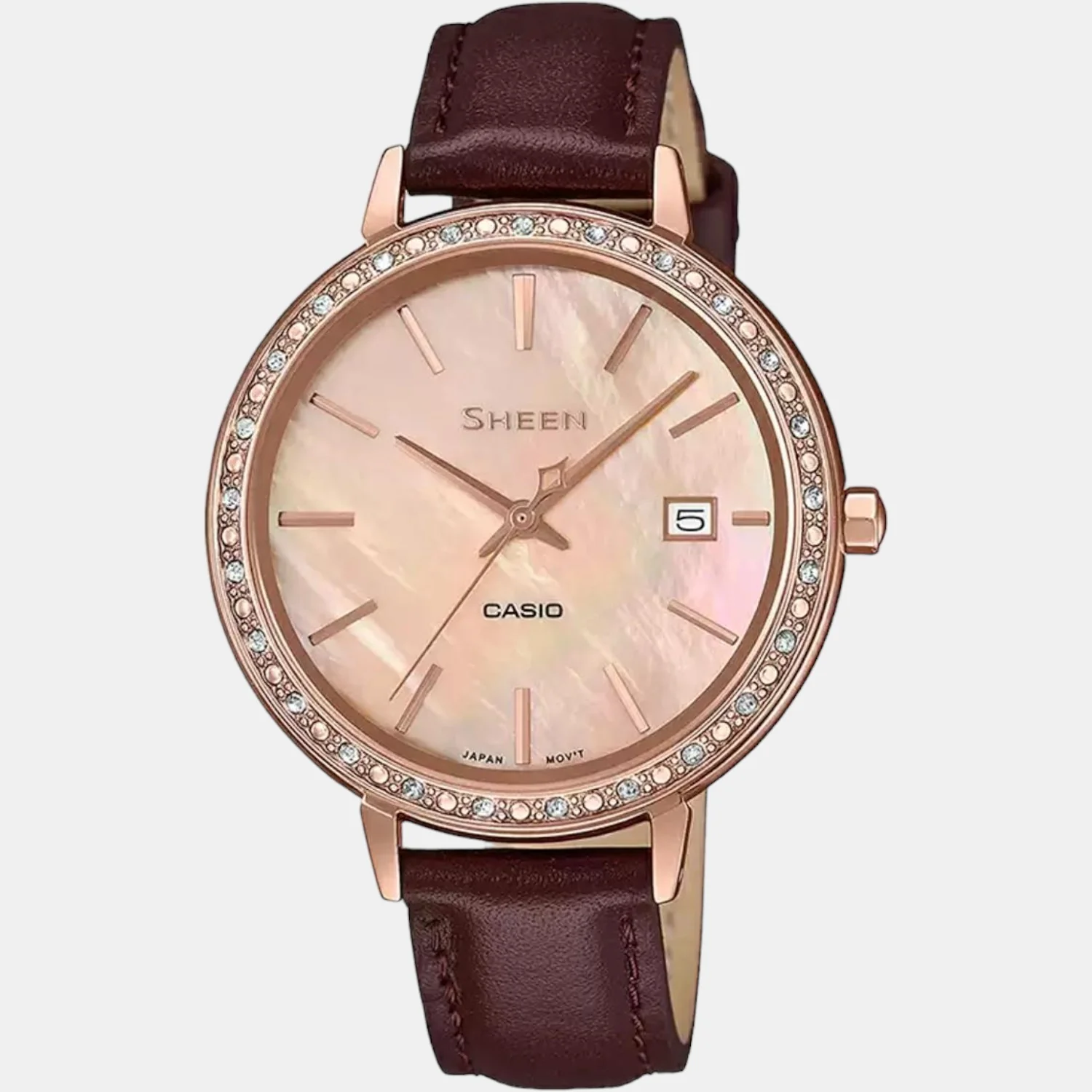 Sheen Women Quartz Mother of Pearl Dial Analog Leather Watch SX244 - Image 2