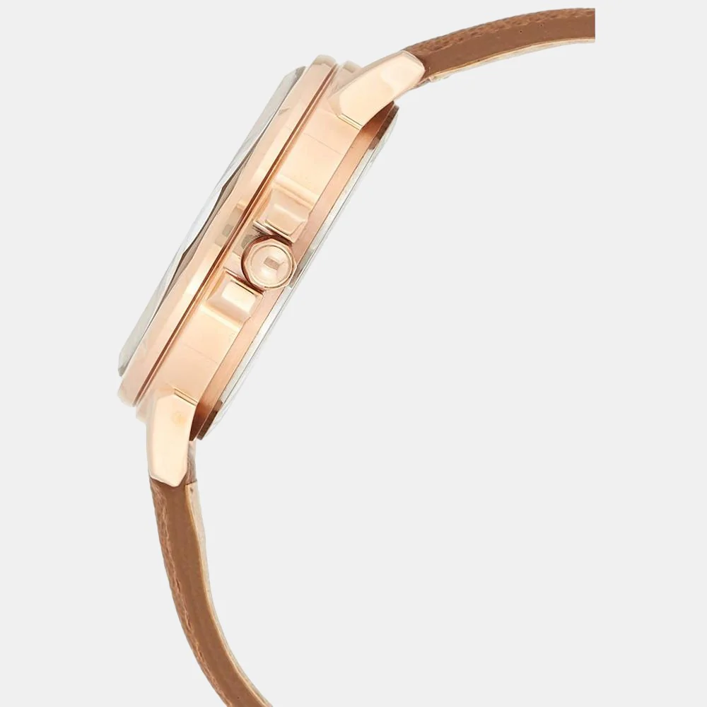 Sheen Women Quartz Rose Gold Dial Chronograph Leather Watch SX217 - Image 3