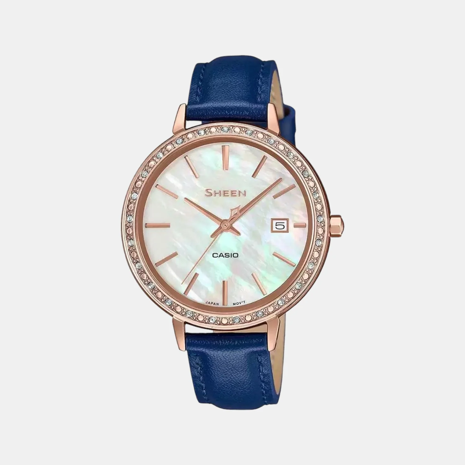 Sheen Women Quartz Mother Of Pearl Dial Analog Leather Watch SX245