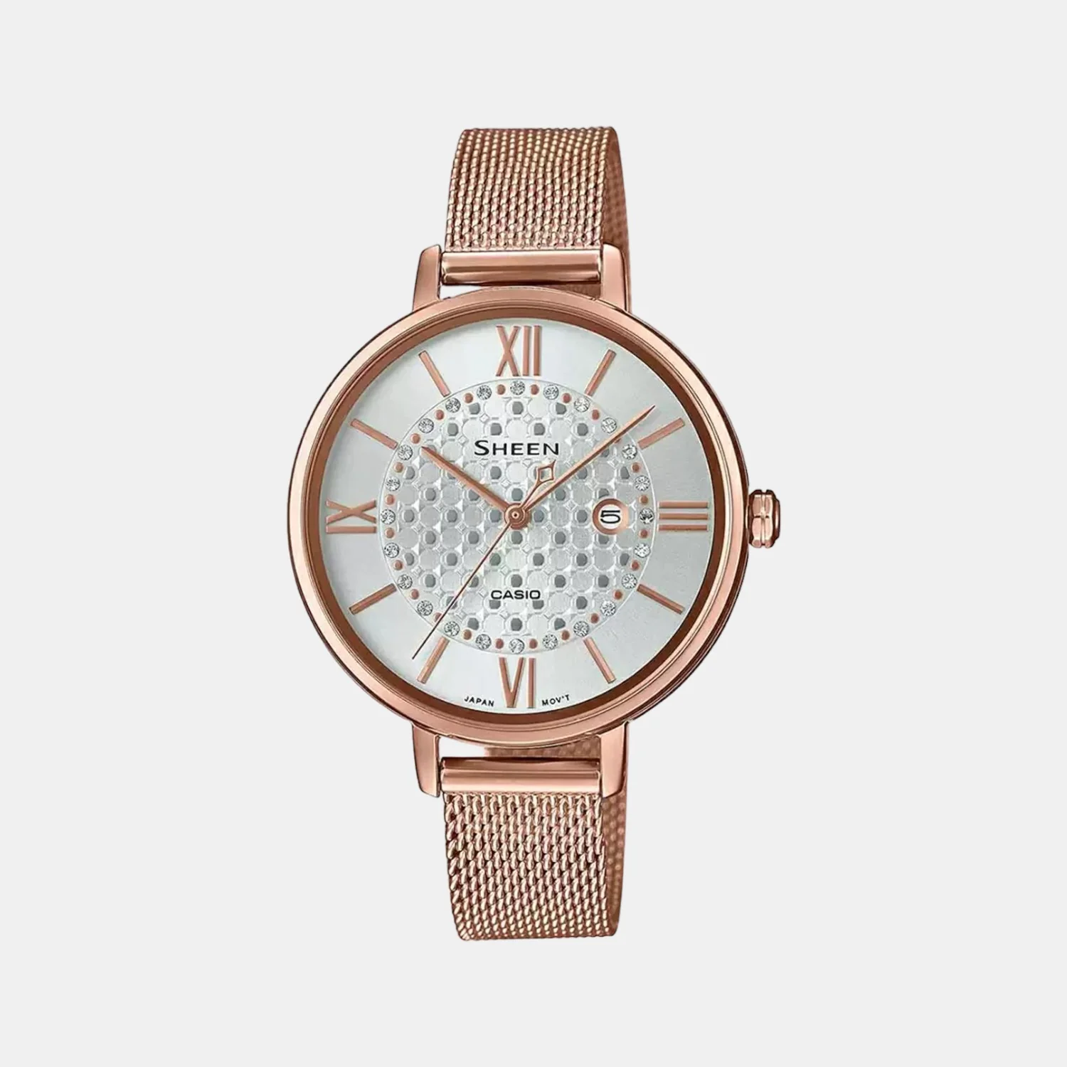 Sheen Women Quartz Silver Dial Analog Stainless Steel Watch SH220