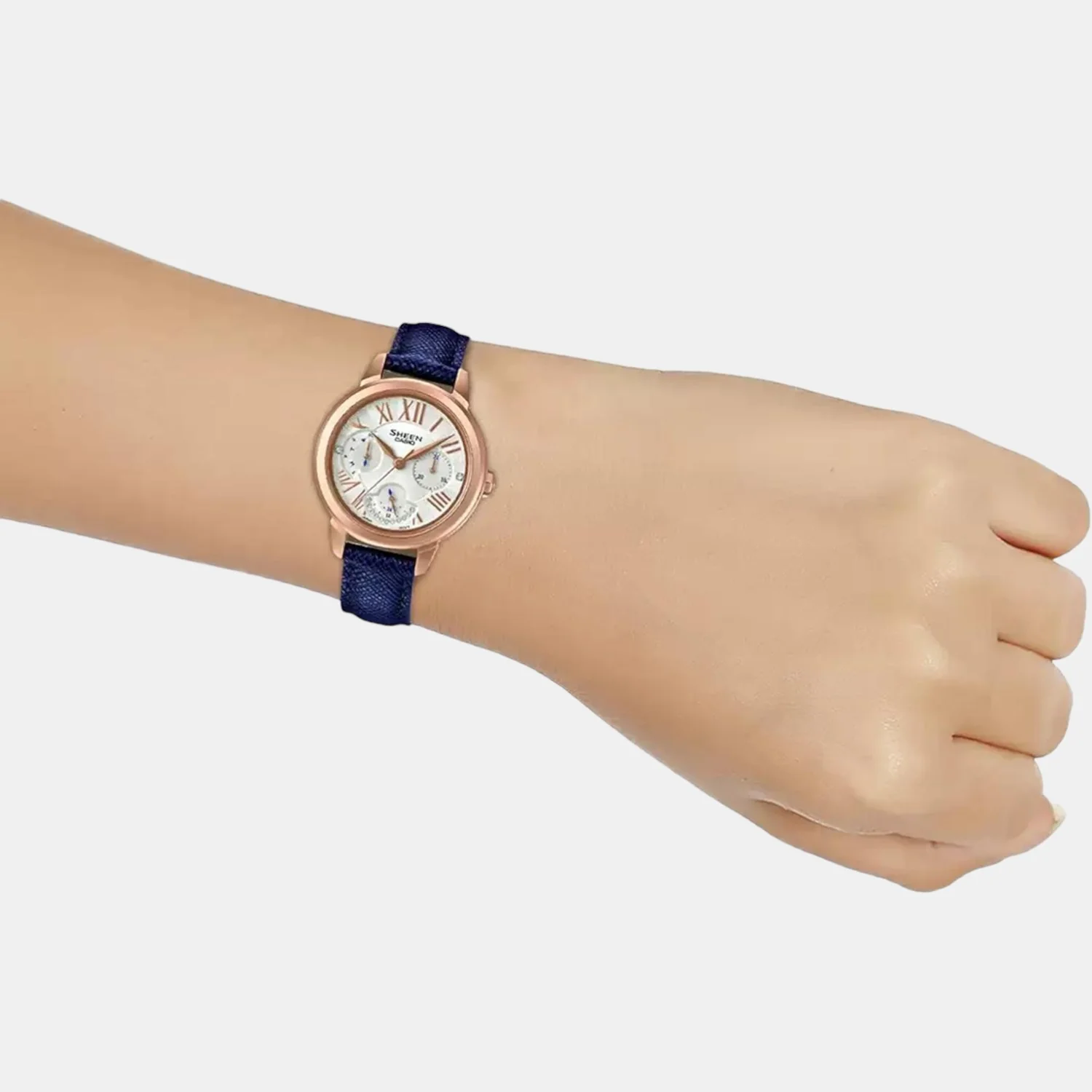 Sheen Women Quartz Silver Dial Chronograph Leather Watch SX208 - Image 7