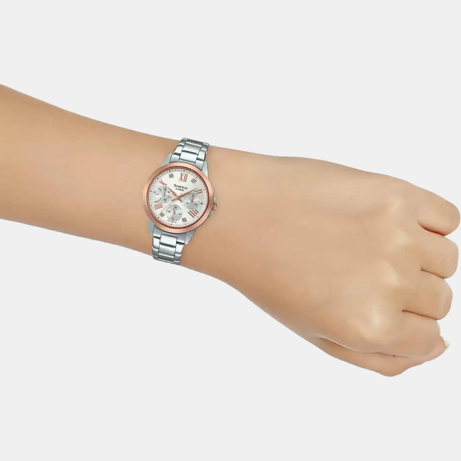 Sheen Women Quartz Silver Dial Chronograph Stainless Steel Watch SH263 - Image 4