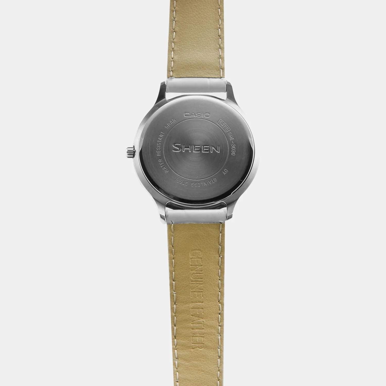 Sheen Women Quartz Silver Dial Multi-Function Leather Watch SX090 - Image 3