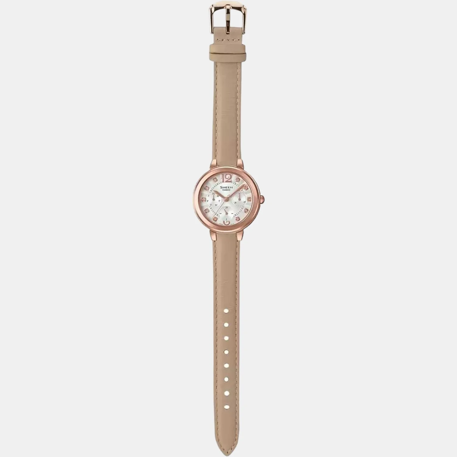 Sheen Women Quartz White Dial Chronograph Leather Watch SH217 - Image 5
