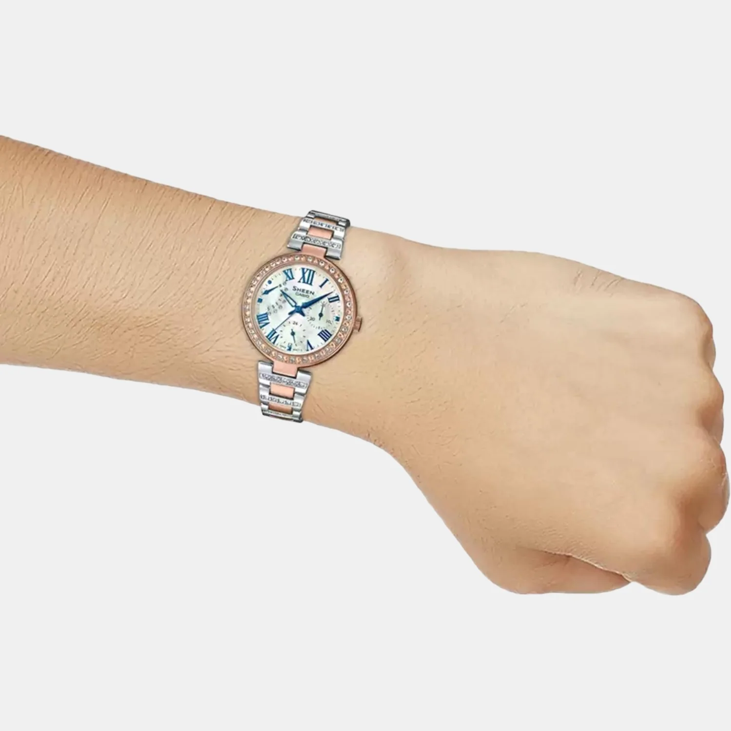 Sheen Women Quartz White Dial Chronograph Stainless Steel Watch SH196 - Image 6