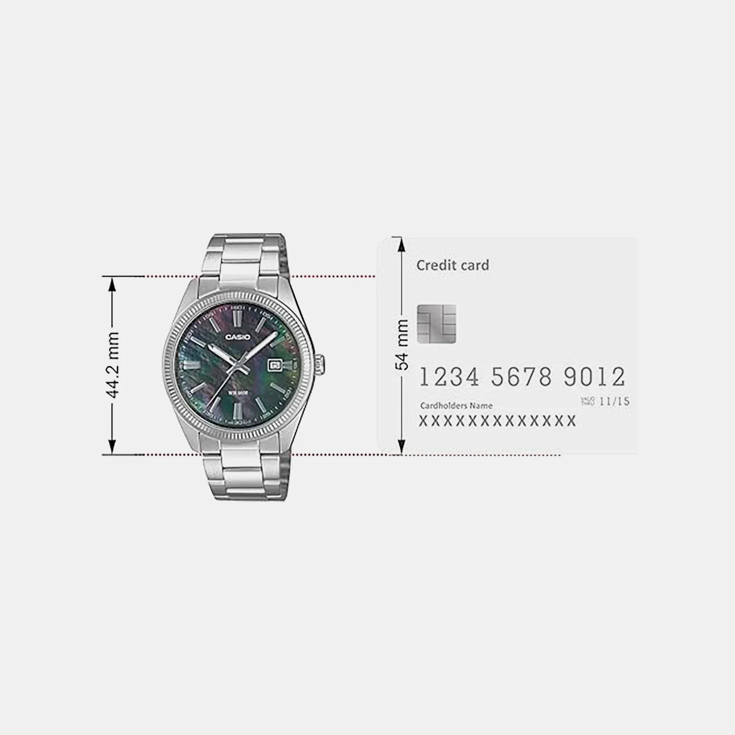 Unisex Quartz Mother Of Pearl Dial Analog Stainless Steel Watch MTP-1302DS-1AV A2489 - Image 6
